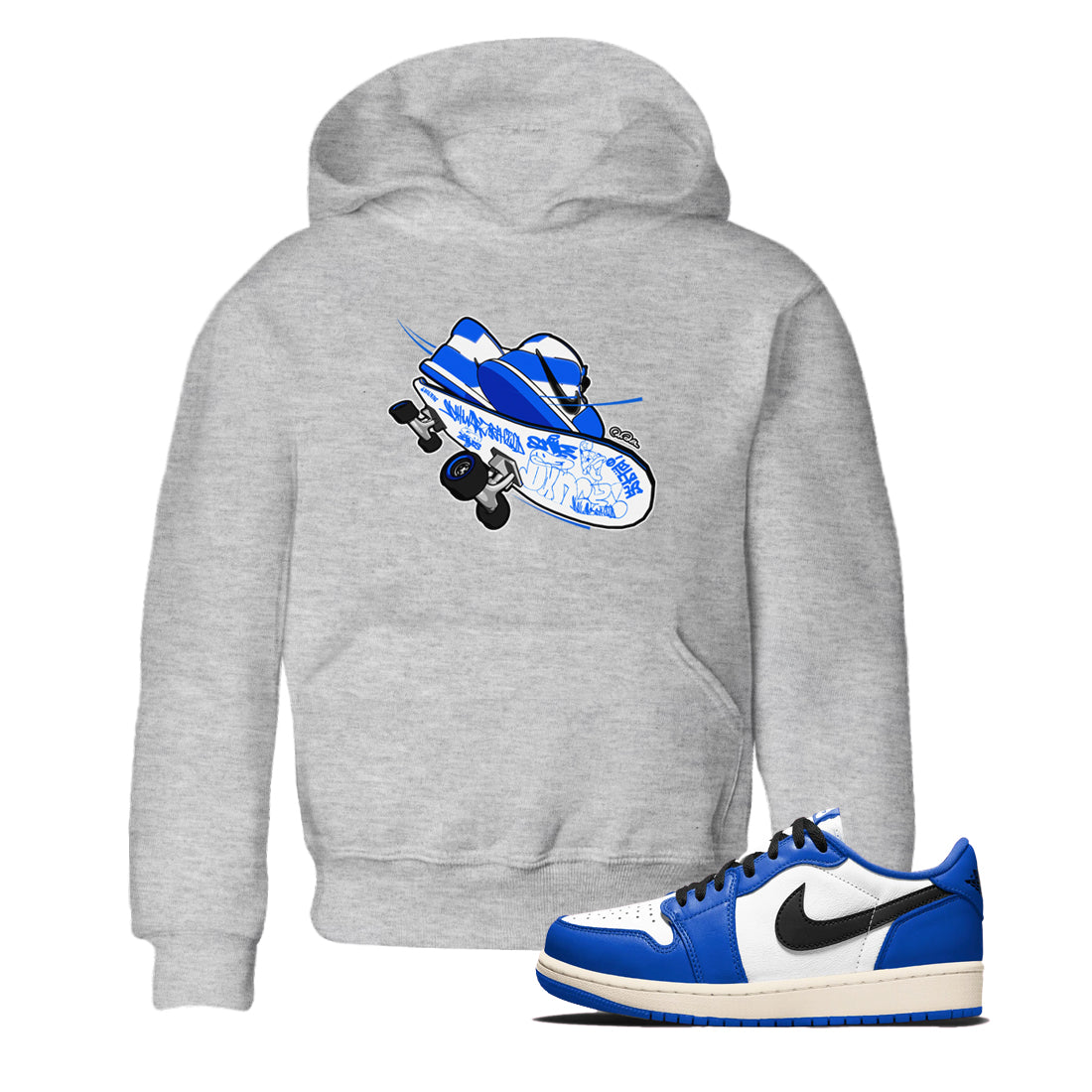 AJ1 Game Royal shirt to match jordans Skateboard sneaker tees Air Jordan 1 Game Royal Drip Gear Zone baby toddler Heather Grey 1 cotton Shirt