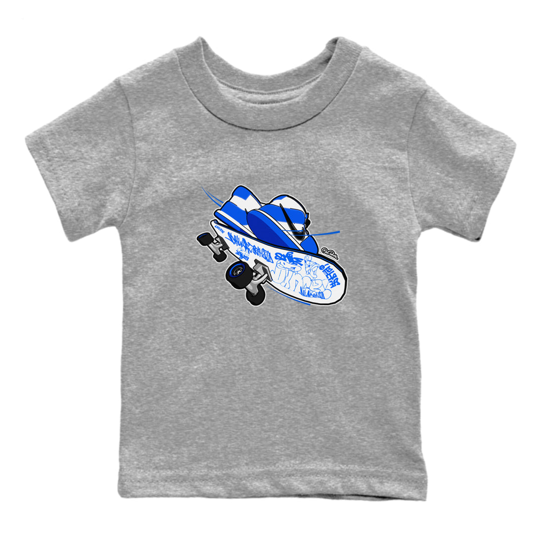 AJ1 Game Royal shirt to match jordans Skateboard sneaker tees Air Jordan 1 Game Royal Drip Gear Zone baby toddler Heather Grey 2 cotton Shirt