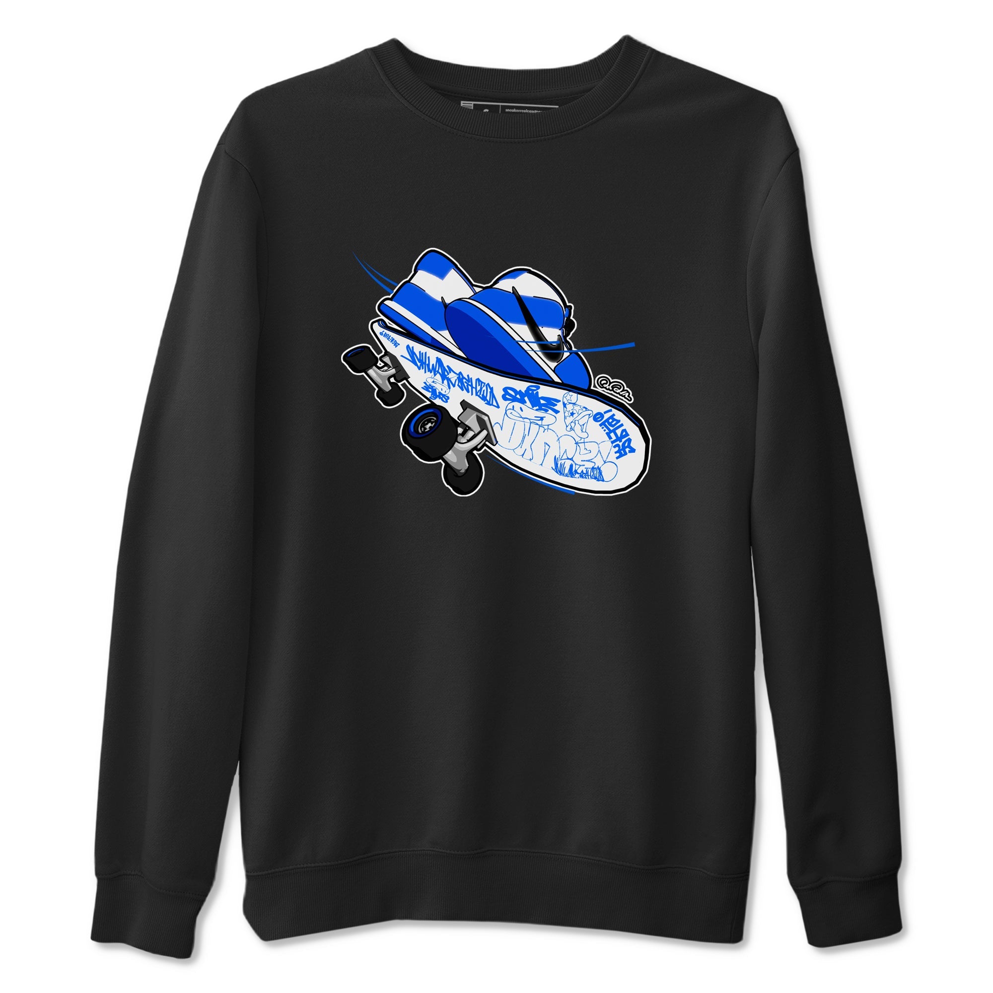 AJ1 Game Royal shirt to match jordans Skateboard sneaker tees Air Jordan 1 Game Royal Drip Gear Zone unisex cotton Black 2 crew neck shirt