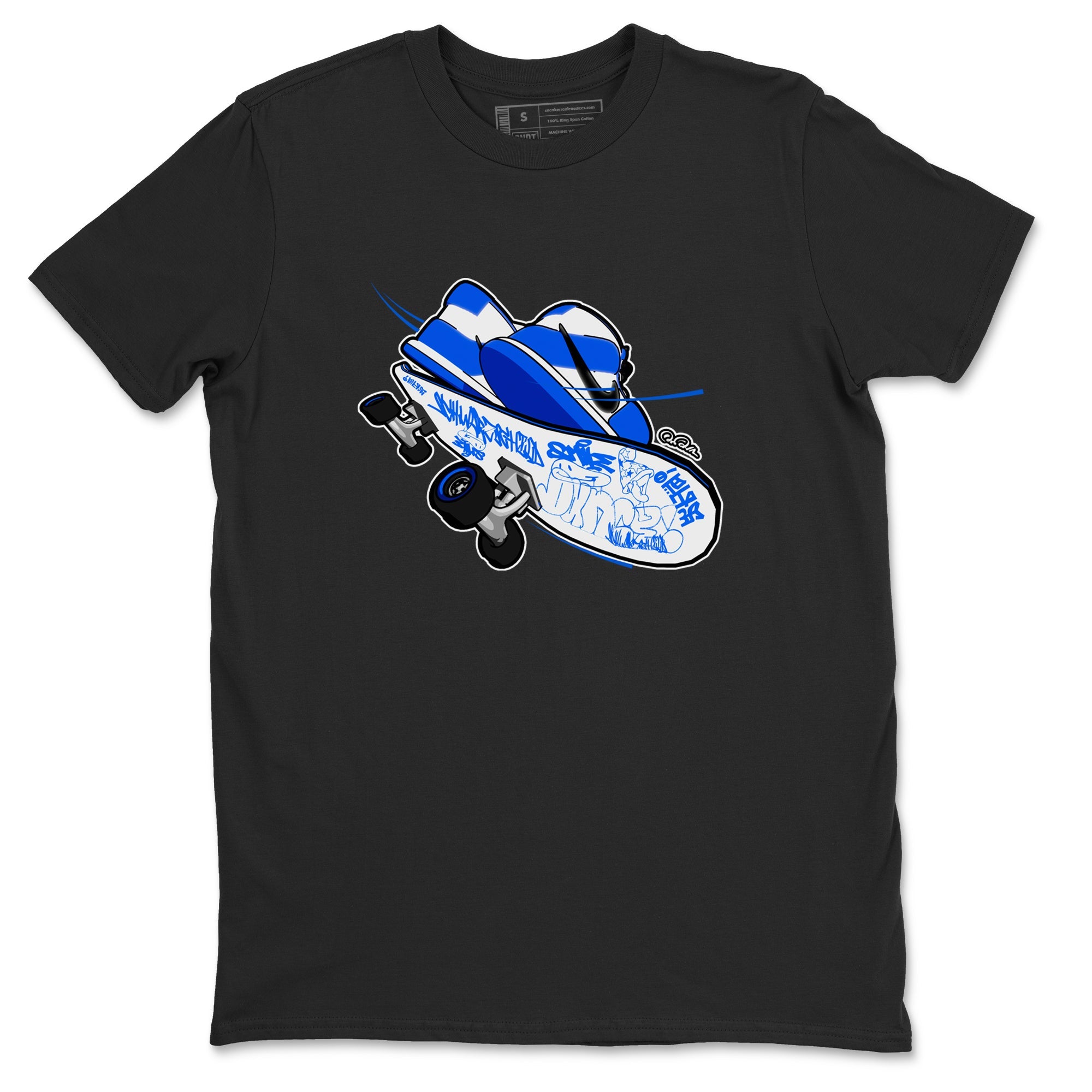 AJ1 Game Royal shirt to match jordans Skateboard sneaker tees Air Jordan 1 Game Royal Drip Gear Zone unisex cotton Black 2 crew neck shirt