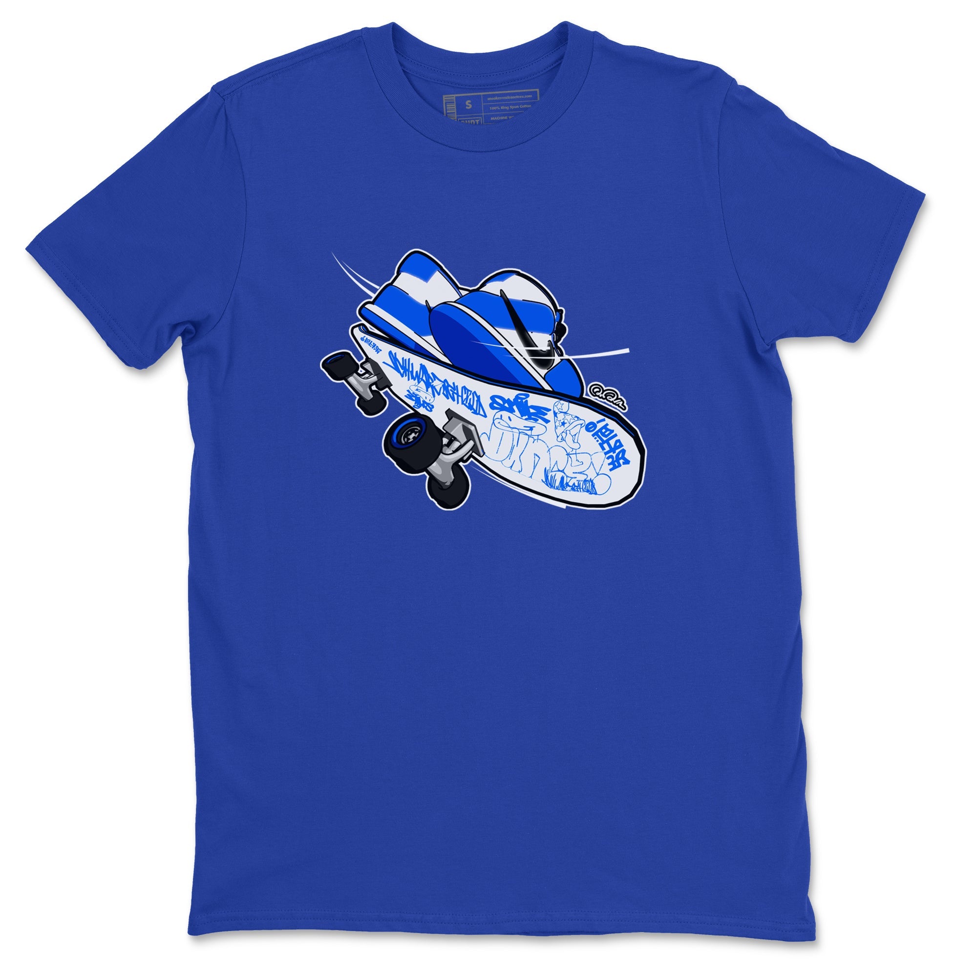 AJ1 Game Royal shirt to match jordans Skateboard sneaker tees Air Jordan 1 Game Royal Drip Gear Zone unisex cotton Royal Blue 2 crew neck shirt