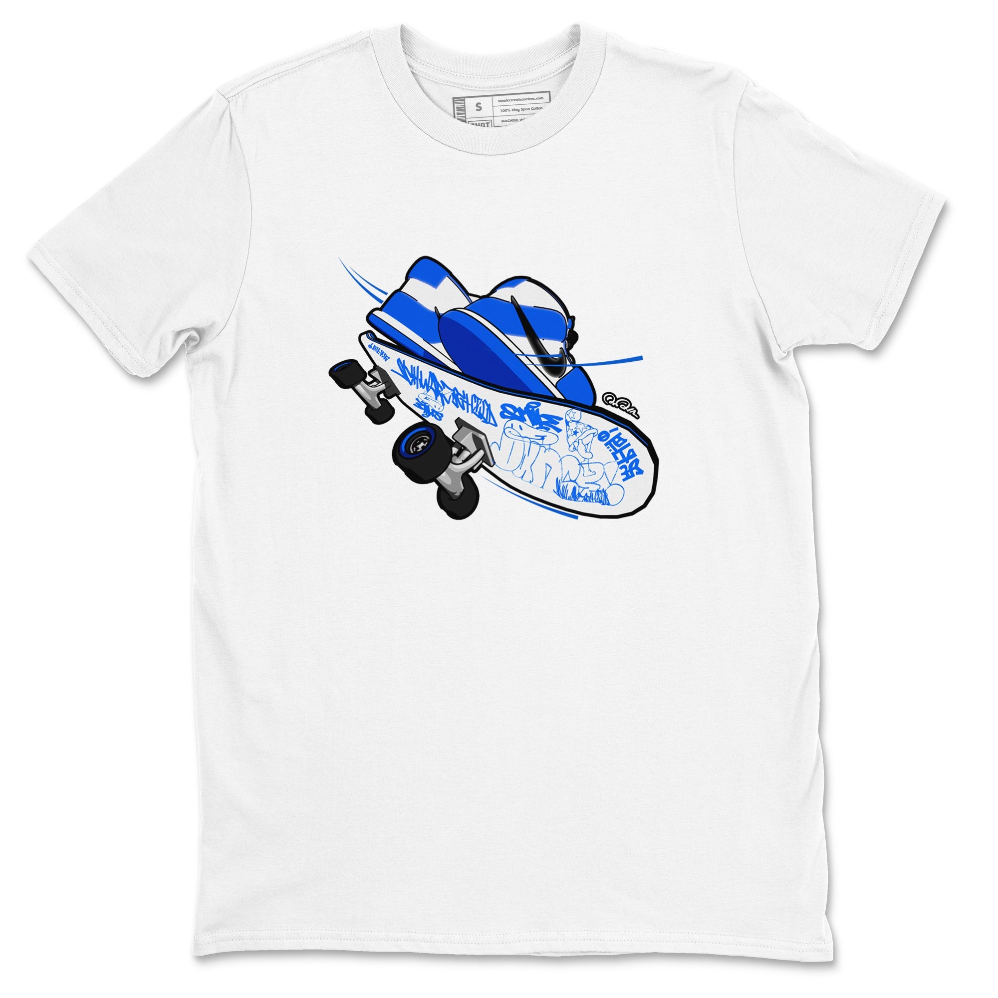 AJ1 Game Royal shirt to match jordans Skateboard sneaker tees Air Jordan 1 Game Royal Drip Gear Zone unisex cotton White 2 crew neck shirt