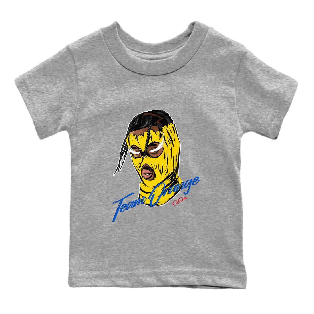 1s Travis Scott Canary shirt to match jordans Ski Mask Gang sneaker tees Air Jordan 1 Travis Scott Canary Drip Gear Zone baby toddler Heather Grey 2 cotton Shirt