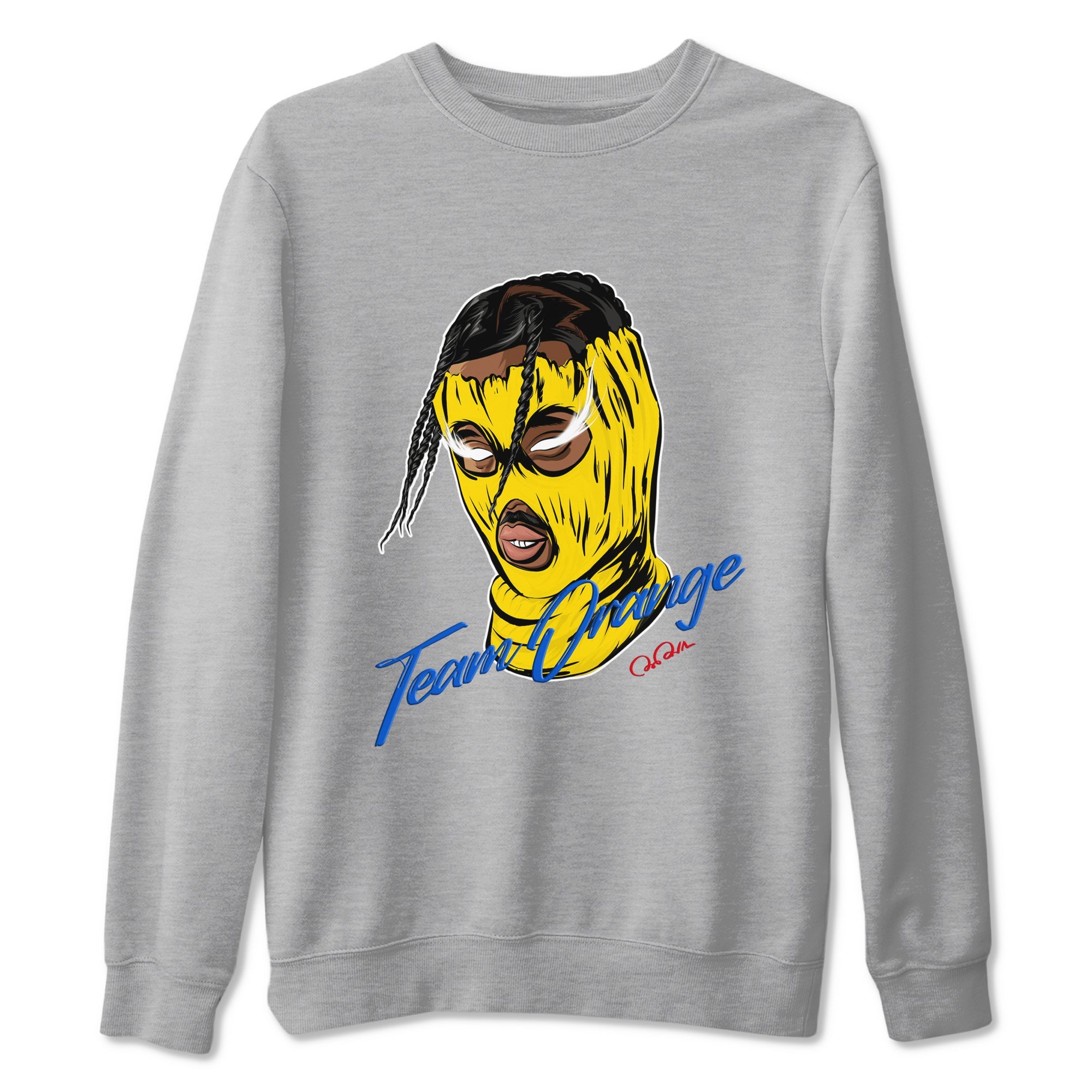 1s Travis Scott Canary shirt to match jordans Ski Mask Gang sneaker tees Air Jordan 1 Travis Scott Canary Drip Gear Zone unisex cotton Heather Grey 2 crew neck shirt