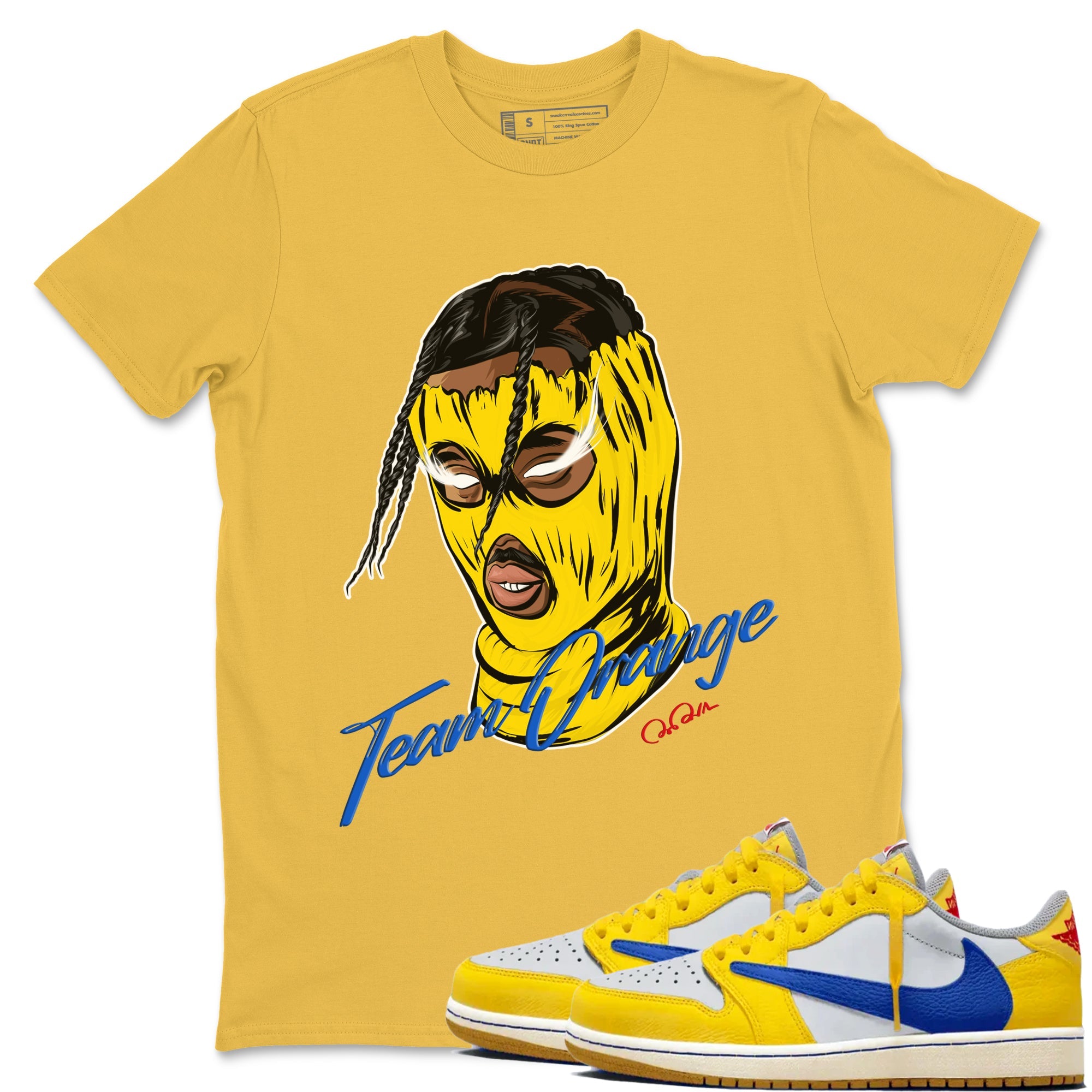 1s Travis Scott Canary shirt to match jordans Ski Mask Gang sneaker tees Air Jordan 1 Travis Scott Canary Drip Gear Zone unisex cotton Daisy 1 crew neck shirt