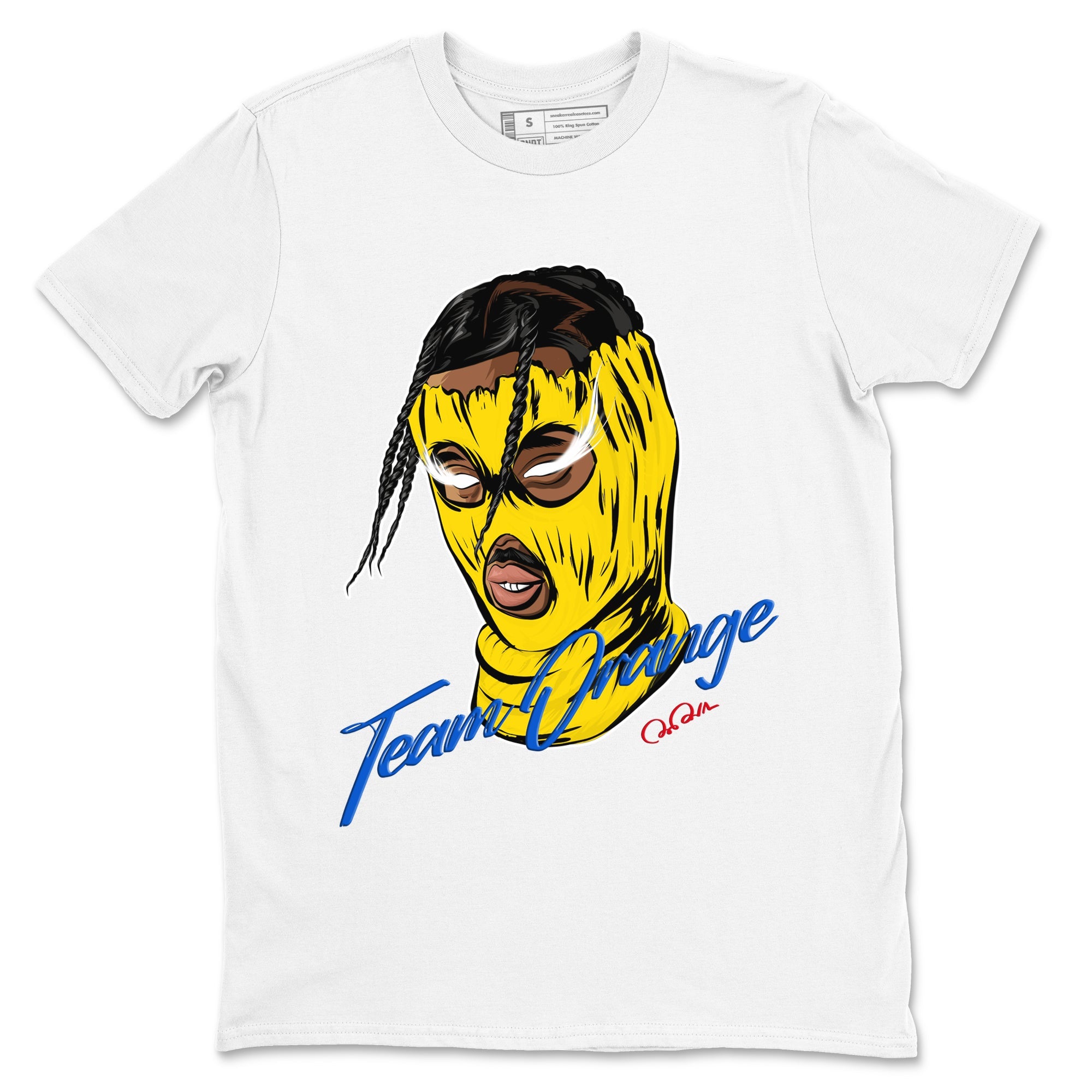 1s Travis Scott Canary shirt to match jordans Ski Mask Gang sneaker tees Air Jordan 1 Travis Scott Canary Drip Gear Zone unisex cotton White 2 crew neck shirt