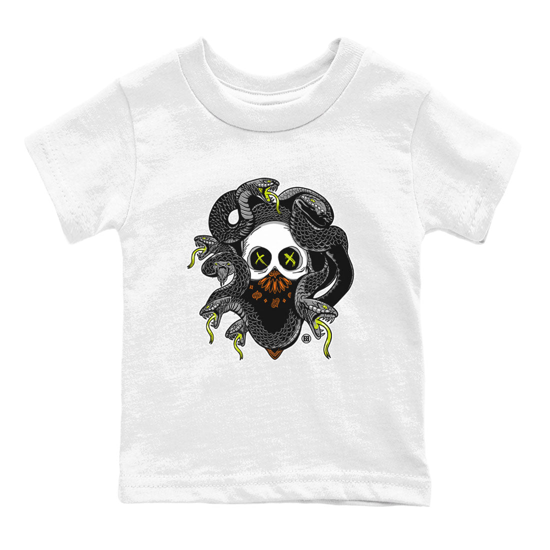 Dunk Halloween shirt to match jordans Skull Medusa sneaker tees Dunk Halloween Drip Gear Zone Casual Crew Neck T-Shirt Baby Toddler White 2 T-Shirt