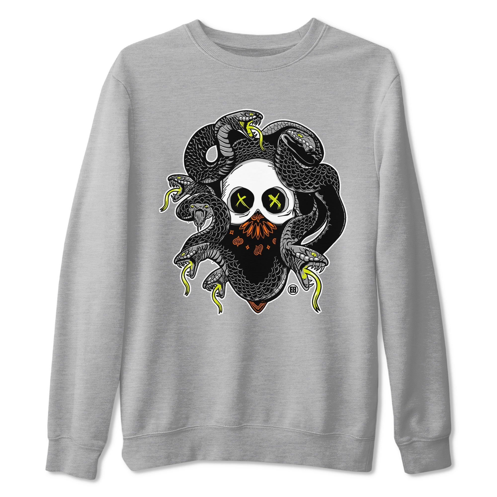 Dunk Halloween shirt to match jordans Skull Medusa sneaker tees Dunk Halloween Drip Gear Zone Casual Crew Neck T-Shirt Unisex Heather Grey 2 T-Shirt