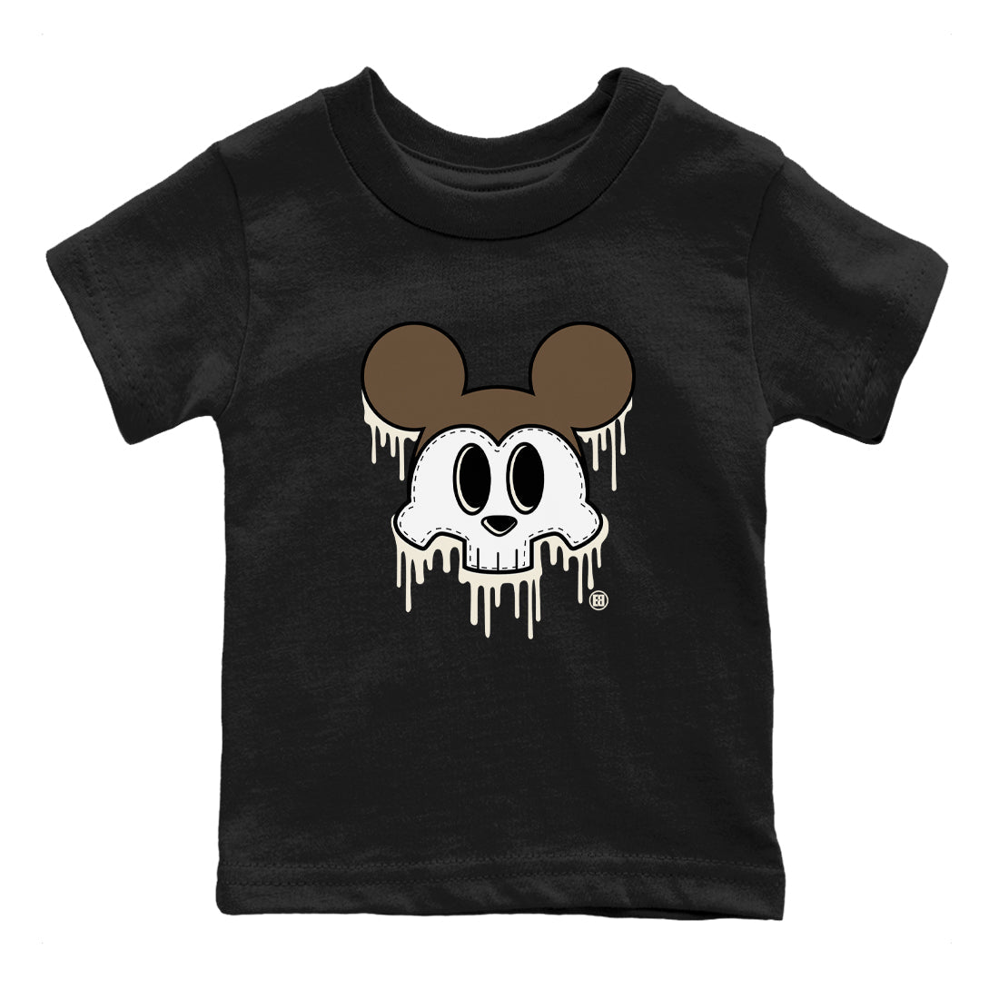 AJ1 Mocha shirts to match jordans Skull Mouse sneaker match tees Air Jordan 1 Mocha Drip Gear Zone streetwear brand Baby and Youth Black 2 cotton tee