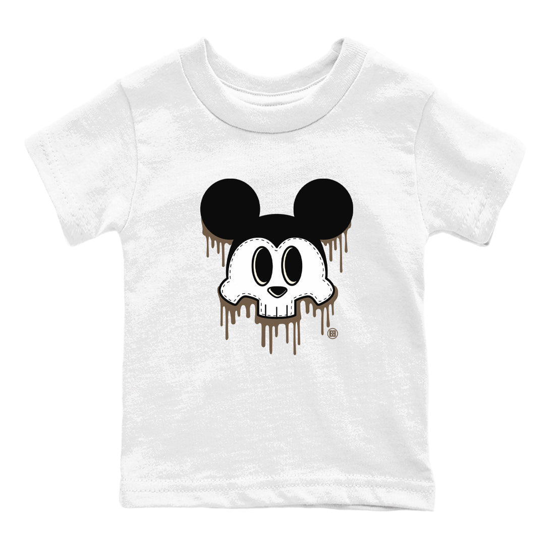 AJ1 Mocha shirts to match jordans Skull Mouse sneaker match tees Air Jordan 1 Mocha Drip Gear Zone streetwear brand Baby and Youth White 2 cotton tee