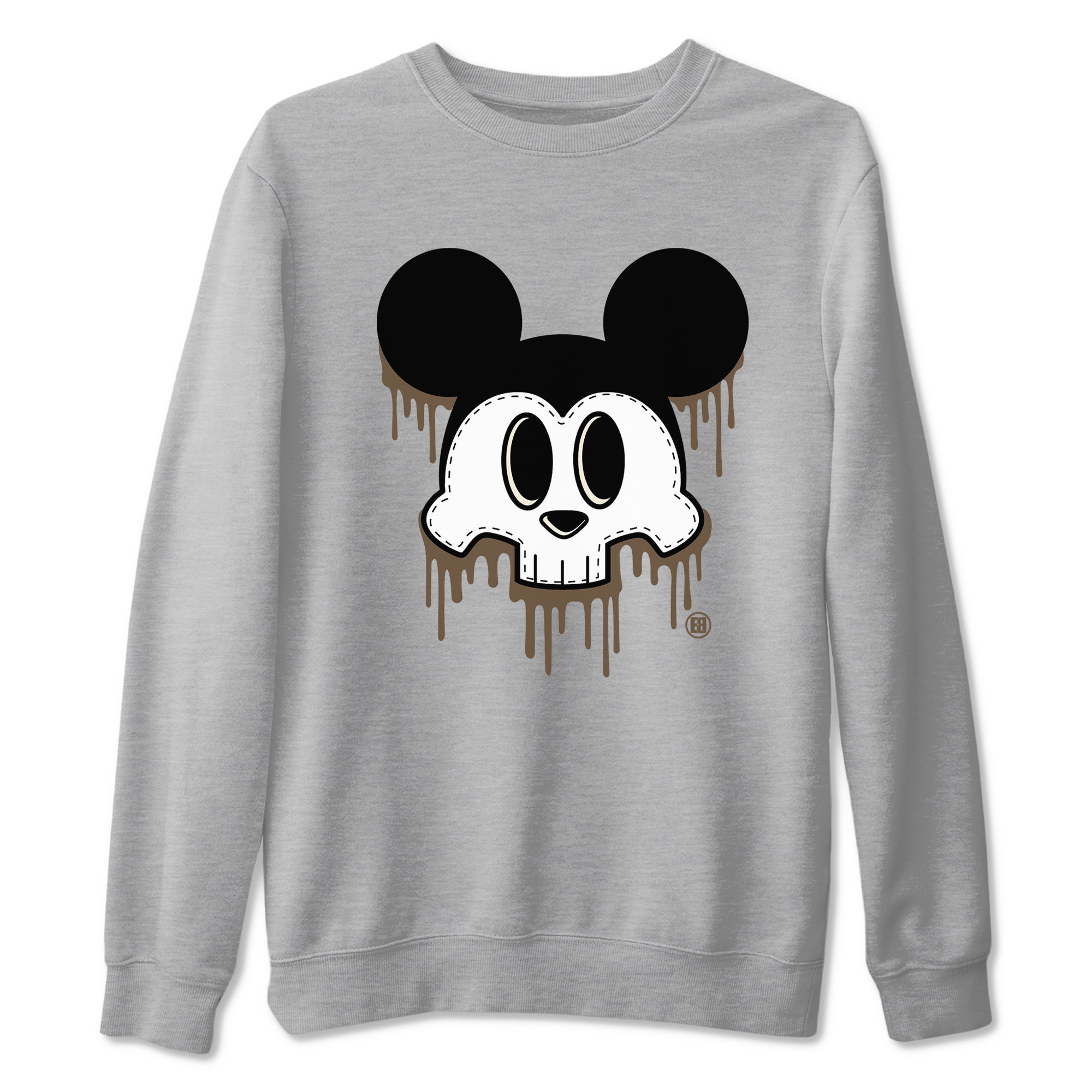 AJ1 Mocha shirts to match jordans Skull Mouse sneaker match tees Air Jordan 1 Mocha Drip Gear Zone streetwear brand Heather Grey 2 unisex cotton tee