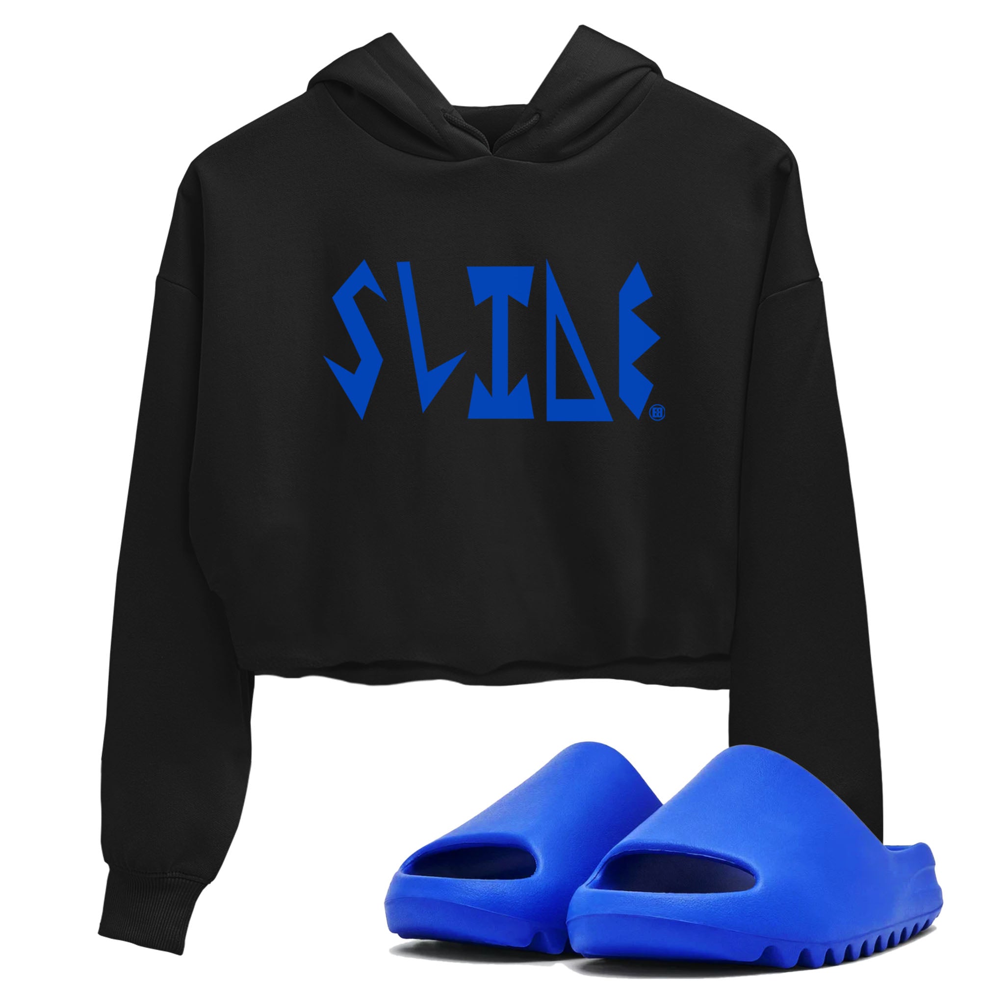 Yeezy Slide Azure shirts to match jordans Slide Letters sneaker match tees Yeezy Slide Azure Drip Gear Zone streetwear brand Black 1 crop tee