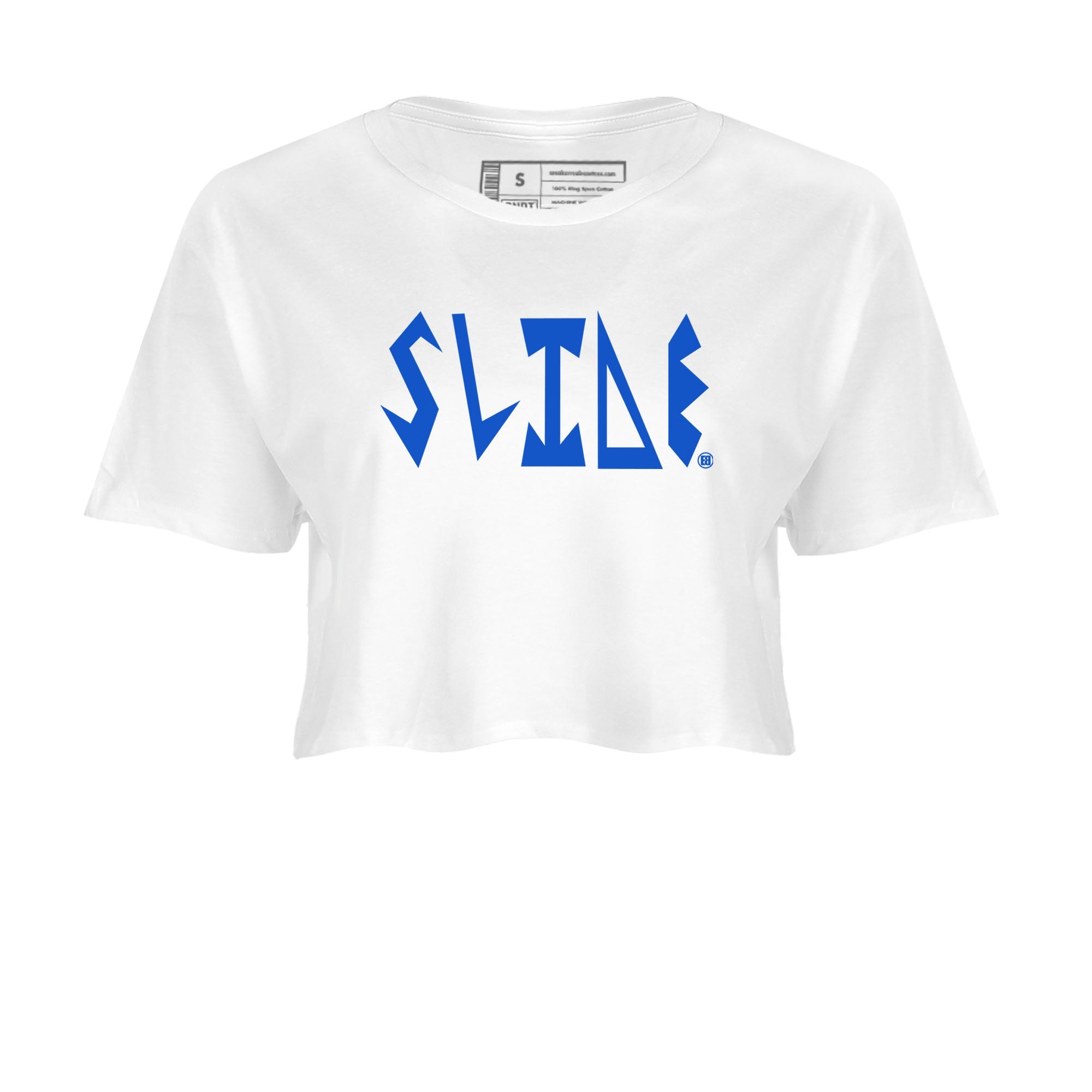 Yeezy Slide Azure shirts to match jordans Slide Letters sneaker match tees Yeezy Slide Azure Drip Gear Zone streetwear brand White 2 crop tee