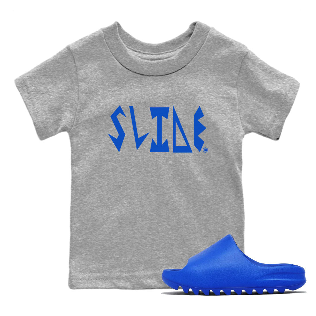 Yeezy Slide Azure shirts to match jordans Slide Letters sneaker match tees Yeezy Slide Azure Drip Gear Zone streetwear brand Baby and Youth Heather Grey 1 cotton tee