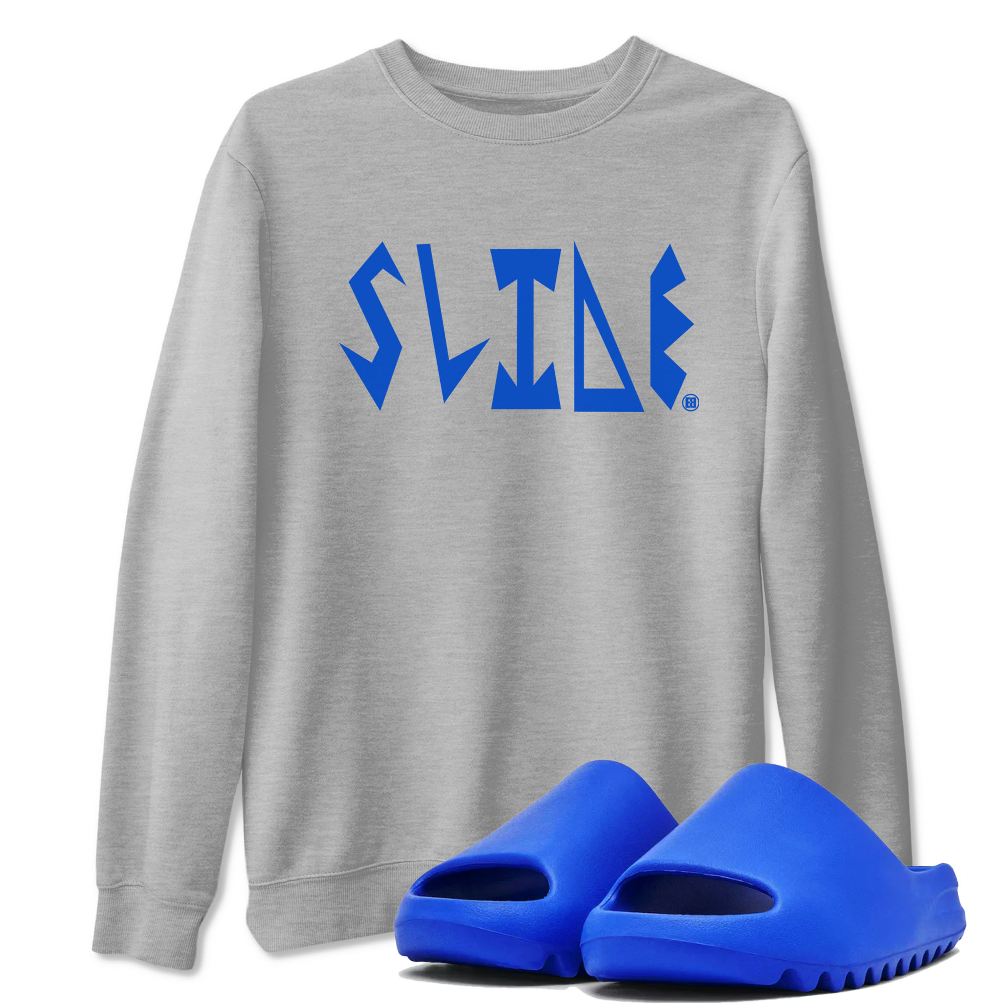 Yeezy Slide Azure shirts to match jordans Slide Letters sneaker match tees Yeezy Slide Azure Drip Gear Zone streetwear brand Heather Grey 1 unisex cotton tee