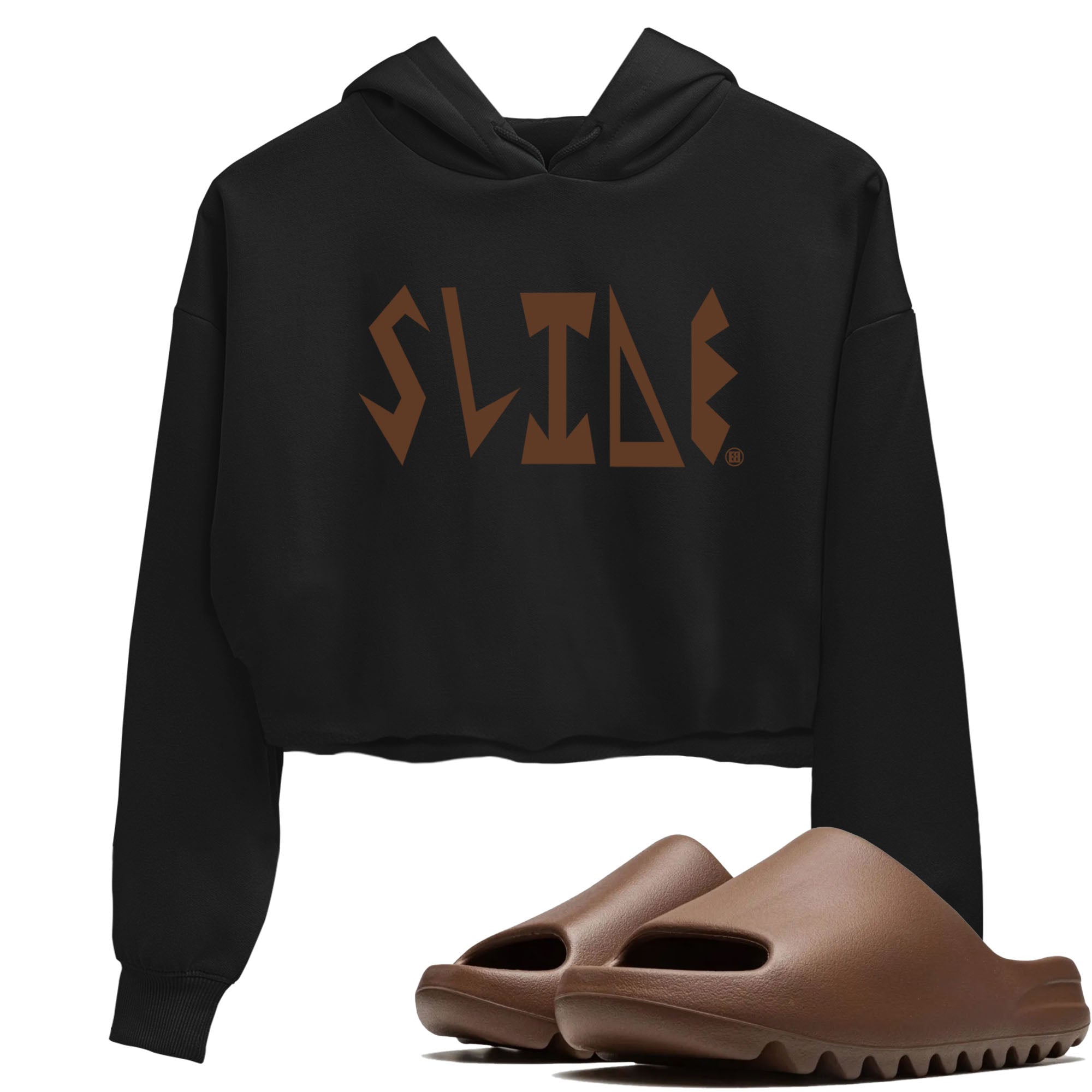 Yeezy Slide Flax shirts to match jordans Slide Letters sneaker match tees Yeezy Slide Flax Drip Gear Zone streetwear brand Black 1 crop tee
