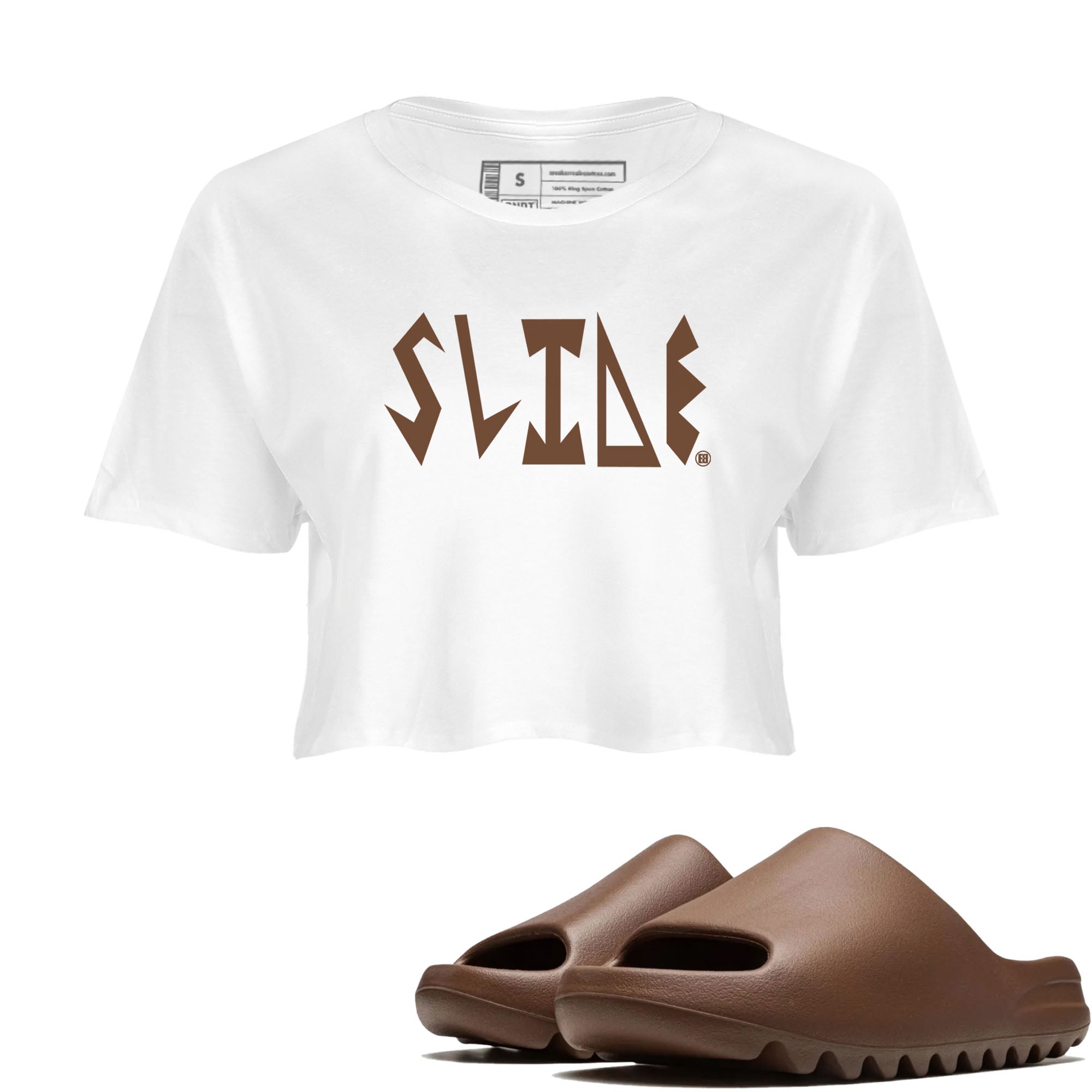 Yeezy Slide Flax shirts to match jordans Slide Letters sneaker match tees Yeezy Slide Flax Drip Gear Zone streetwear brand White 1 crop tee