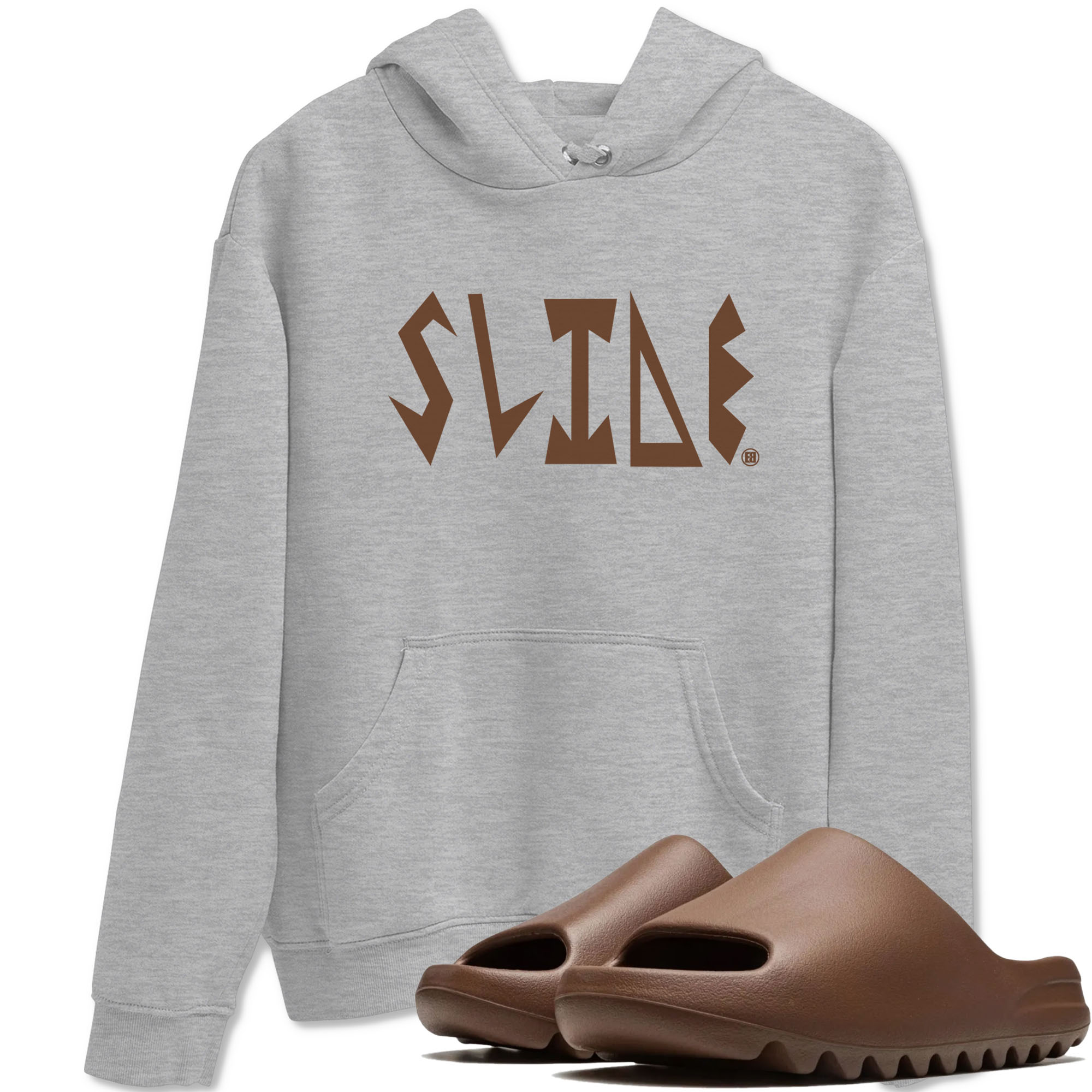 Yeezy Slide Flax shirts to match jordans Slide Letters sneaker match tees Yeezy Slide Flax Drip Gear Zone streetwear brand Heather Grey 1 unisex cotton tee