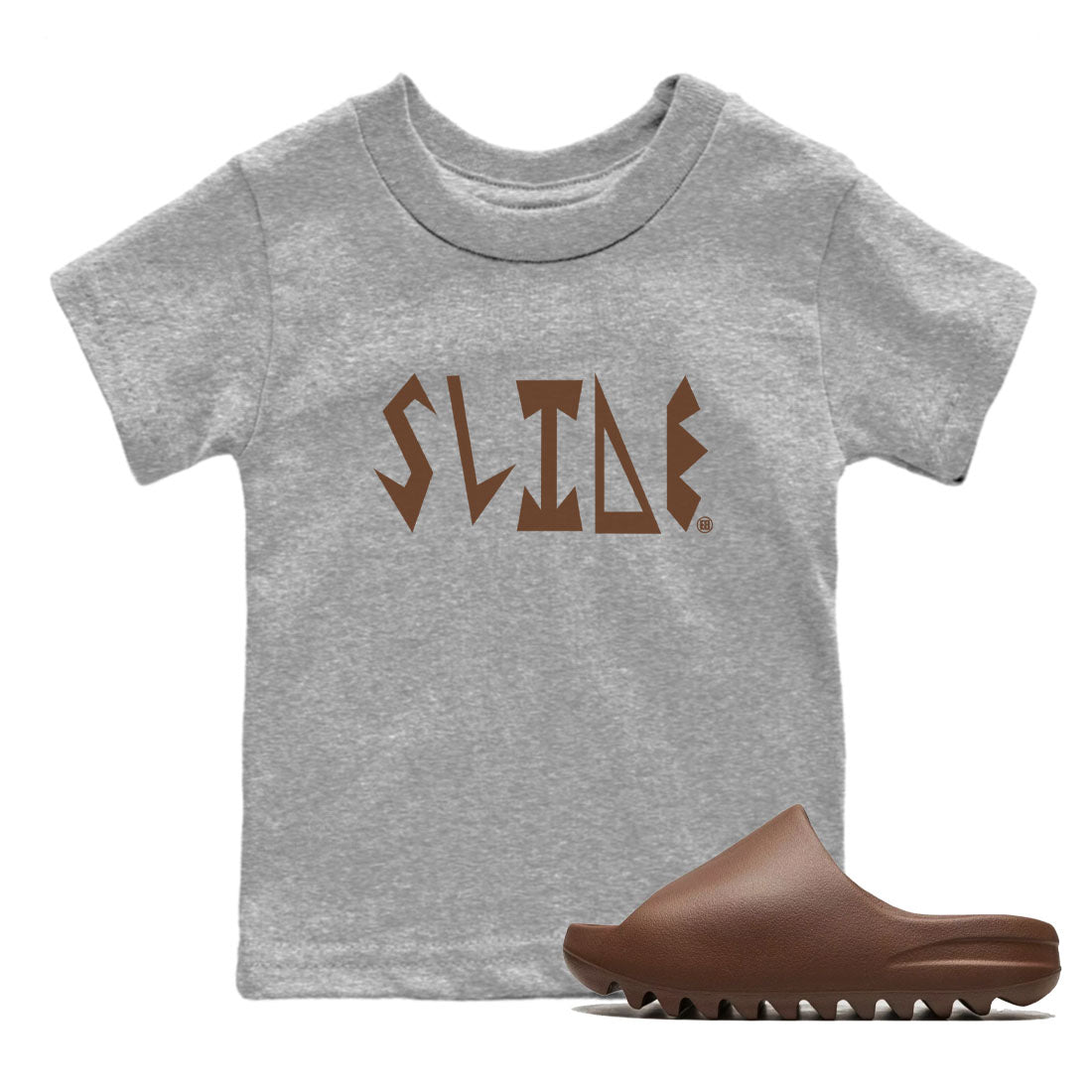 Yeezy Slide Flax shirts to match jordans Slide Letters sneaker match tees Yeezy Slide Flax Drip Gear Zone streetwear brand Baby and Youth Heather Grey 1 cotton tee