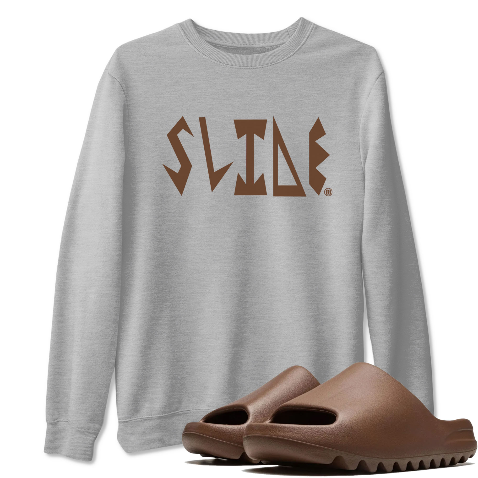 Yeezy Slide Flax shirts to match jordans Slide Letters sneaker match tees Yeezy Slide Flax Drip Gear Zone streetwear brand Heather Grey 1 unisex cotton tee