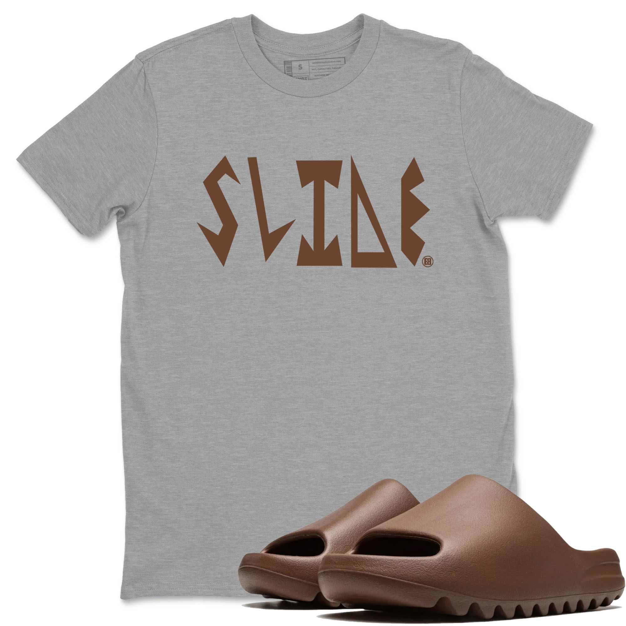 Yeezy Slide Flax shirts to match jordans Slide Letters sneaker match tees Yeezy Slide Flax Drip Gear Zone streetwear brand Heather Grey 1 unisex cotton tee