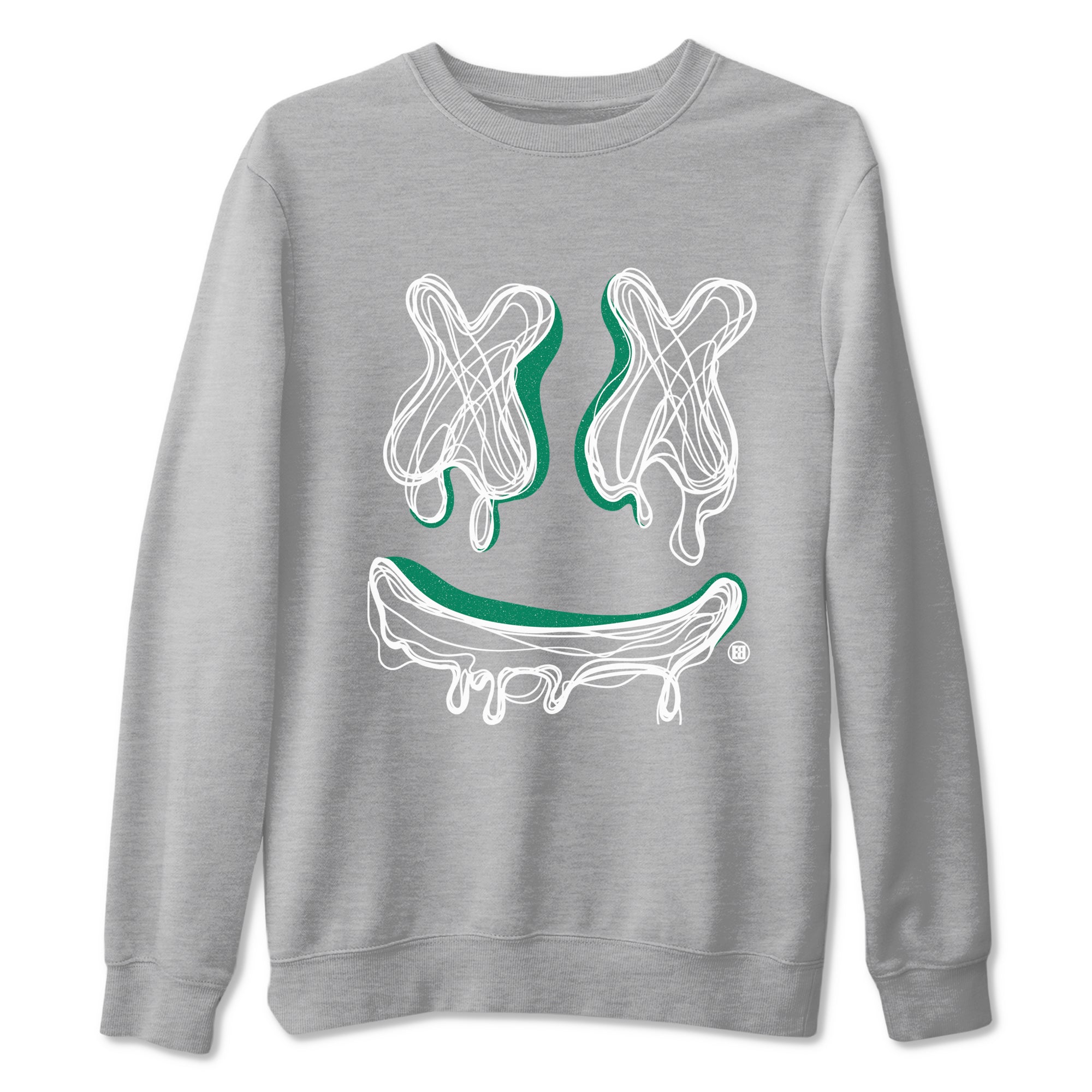 4s Oxidized Green shirts to match jordans Smile Doodle sneaker match tees Air Jordan 4 Oxidized Green Drip Gear Zone streetwear brand Heather Grey 2 unisex cotton tee