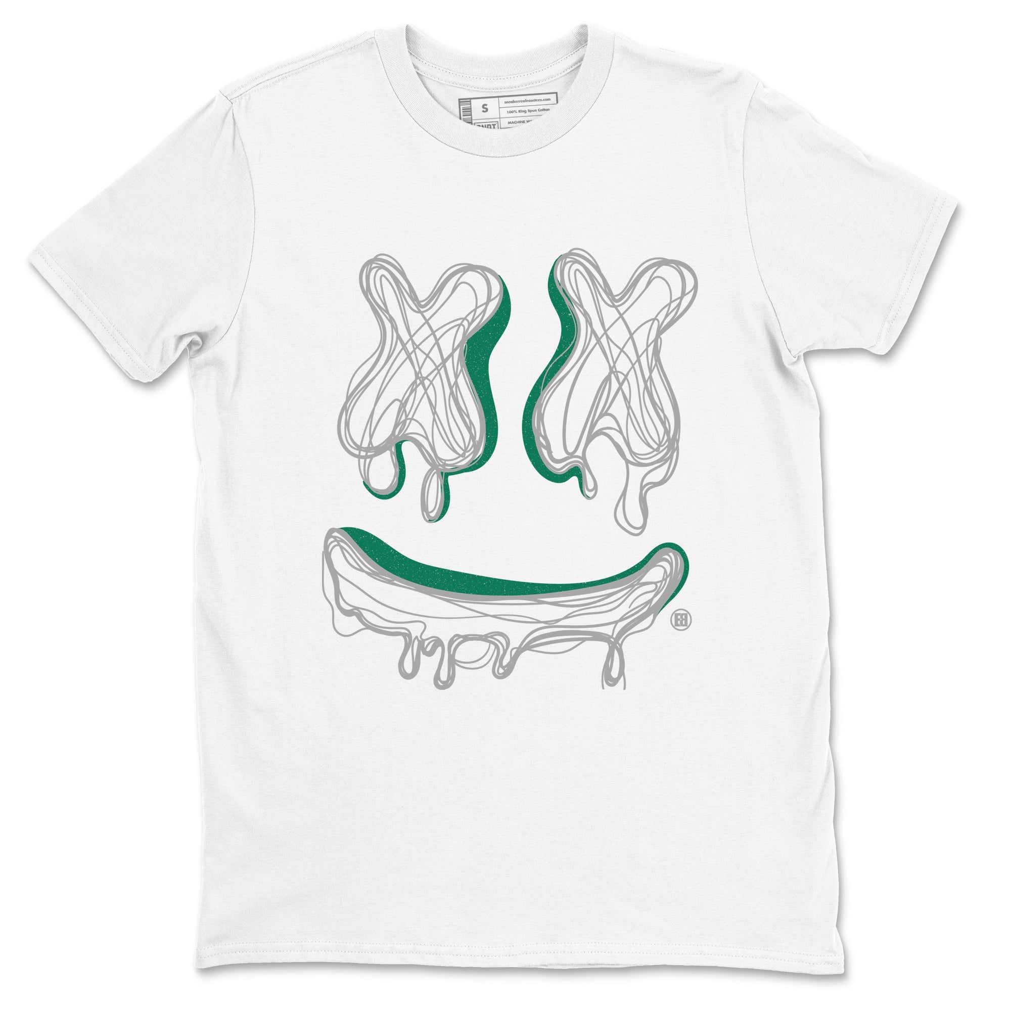 4s Oxidized Green shirts to match jordans Smile Doodle sneaker match tees Air Jordan 4 Oxidized Green Drip Gear Zone streetwear brand White 2 unisex cotton tee