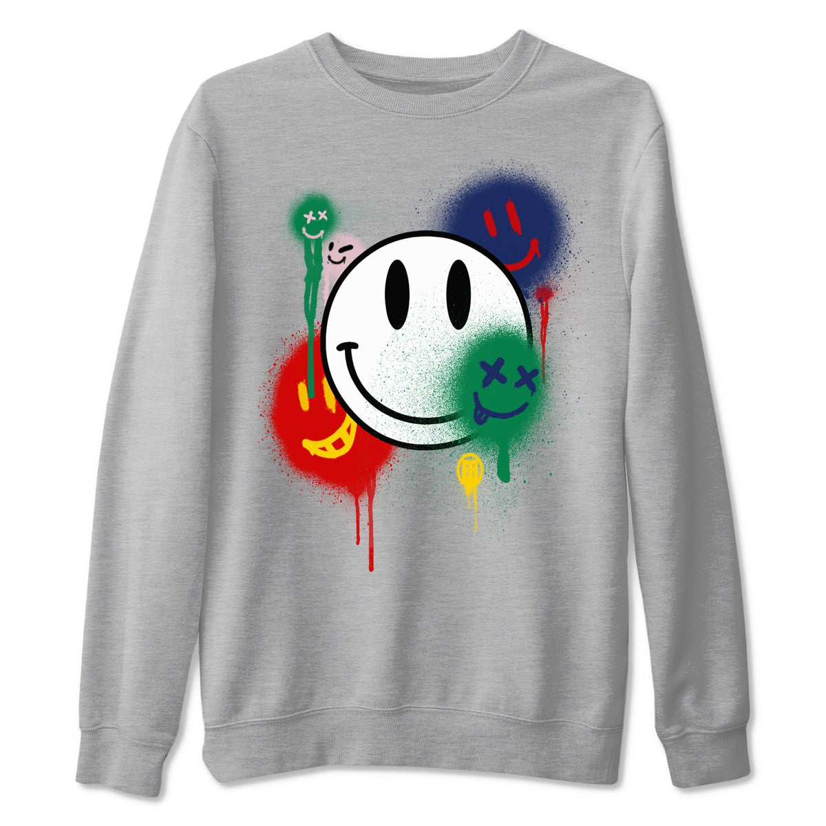AF 3 Nigo shirtsto match jordans Smile Painting sneaker match tees Air Force 3 Low x Nigo Blue Void and Tour Yellow match shoes to clothes Drip Gear Zone unisex cotton Heather Grey 2 shirts
