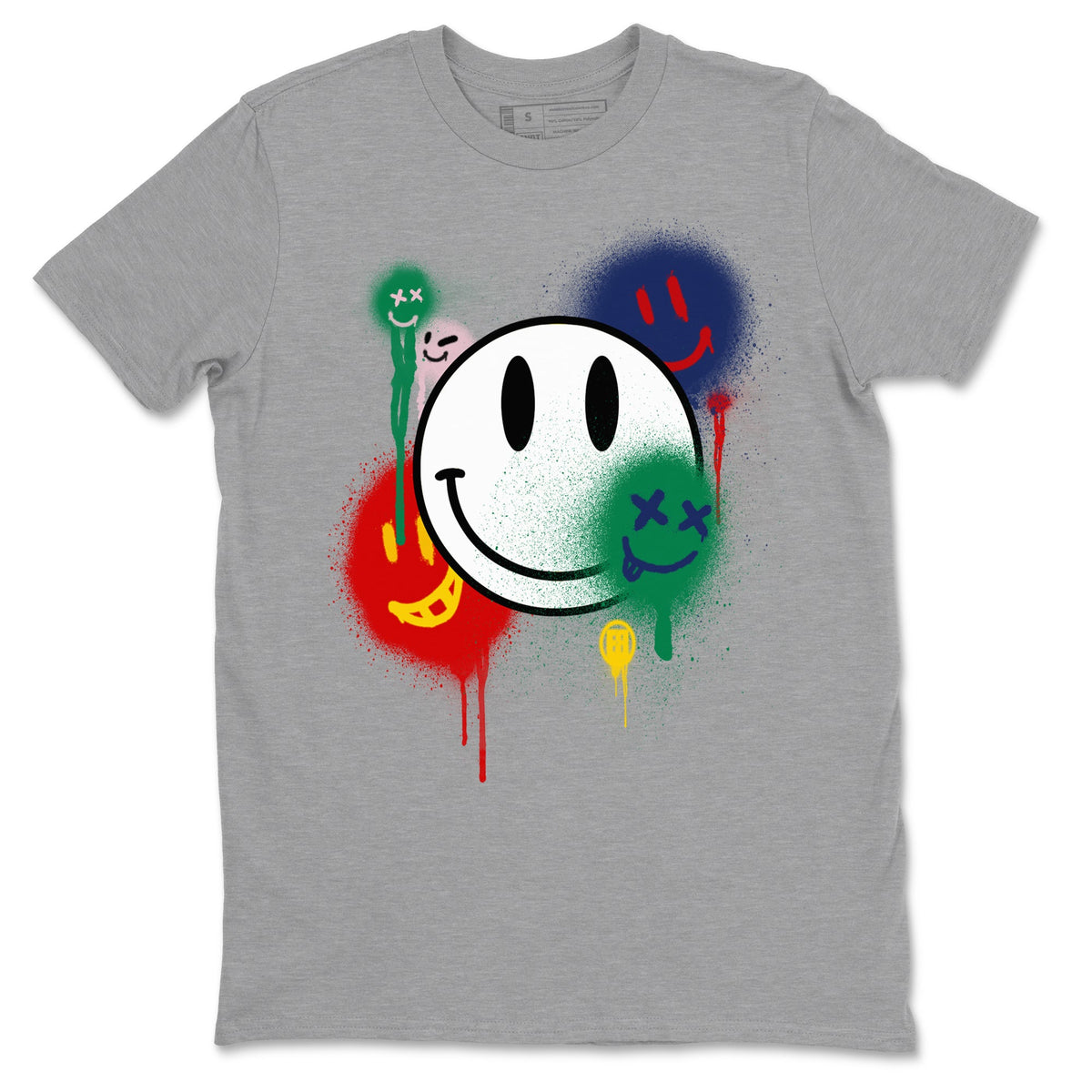 AF 3 Nigo shirtsto match jordans Smile Painting sneaker match tees Air Force 3 Low x Nigo Blue Void and Tour Yellow match shoes to clothes Drip Gear Zone unisex cotton Heather Grey 2 shirts