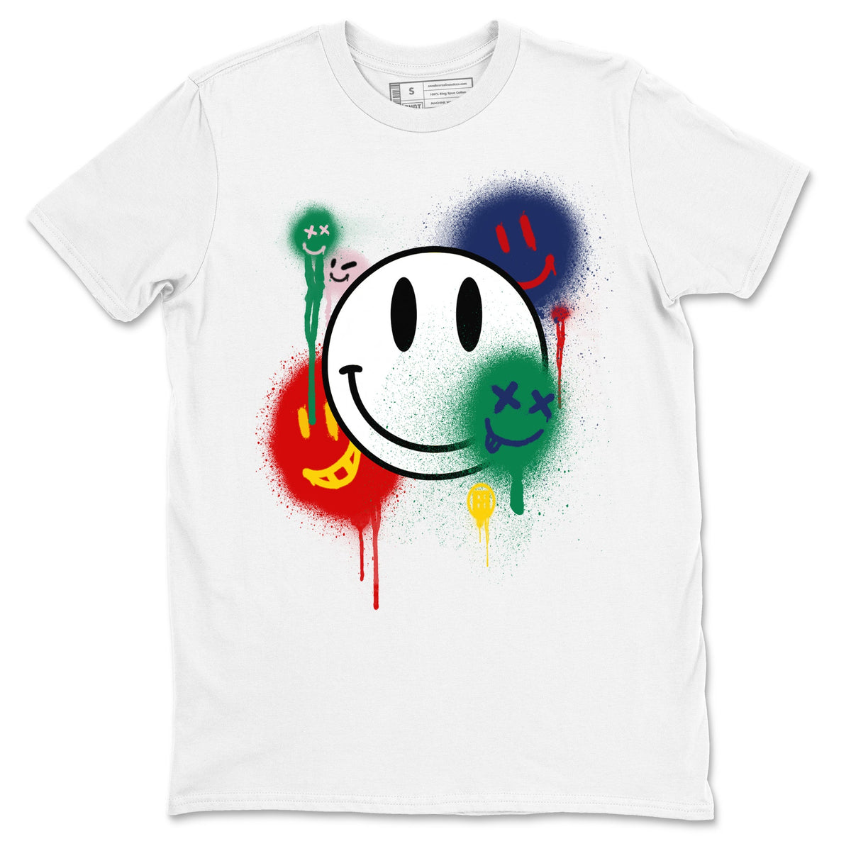 AF 3 Nigo shirtsto match jordans Smile Painting sneaker match tees Air Force 3 Low x Nigo Blue Void and Tour Yellow match shoes to clothes Drip Gear Zone unisex cotton White 2 shirts
