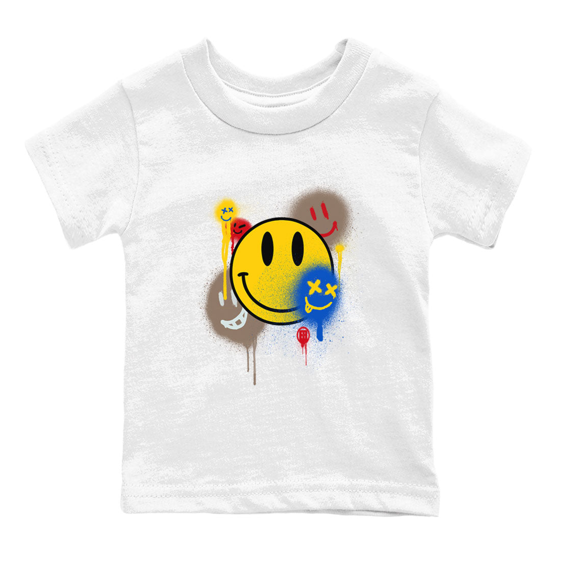 1s Travis Scott Canary shirt to match jordans Smile Painting sneaker tees Air Jordan 1 Travis Scott Canary Drip Gear Zone baby toddler White 2 cotton Shirt