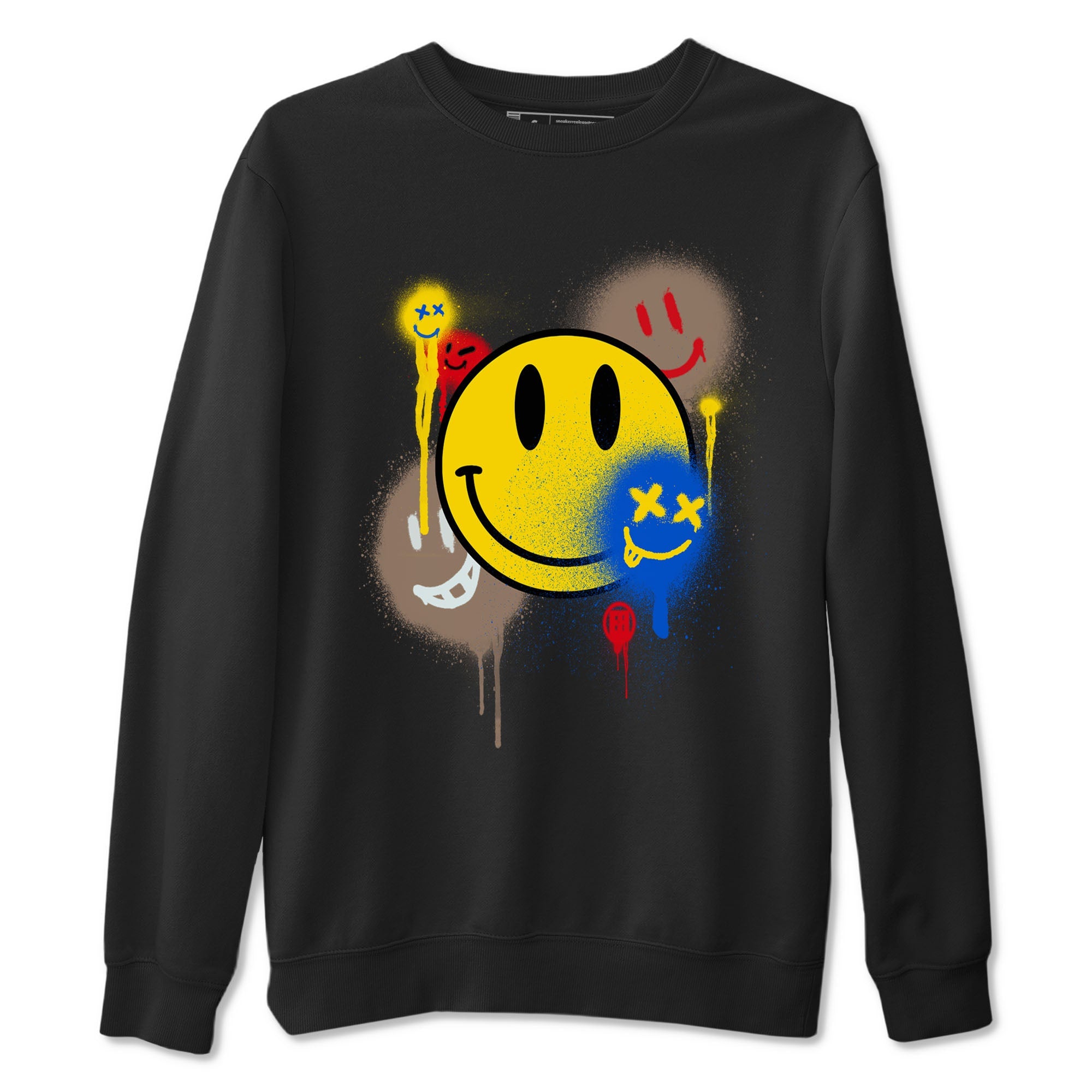 1s Travis Scott Canary shirt to match jordans Smile Painting sneaker tees Air Jordan 1 Travis Scott Canary Drip Gear Zone unisex cotton Black 2 crew neck shirt