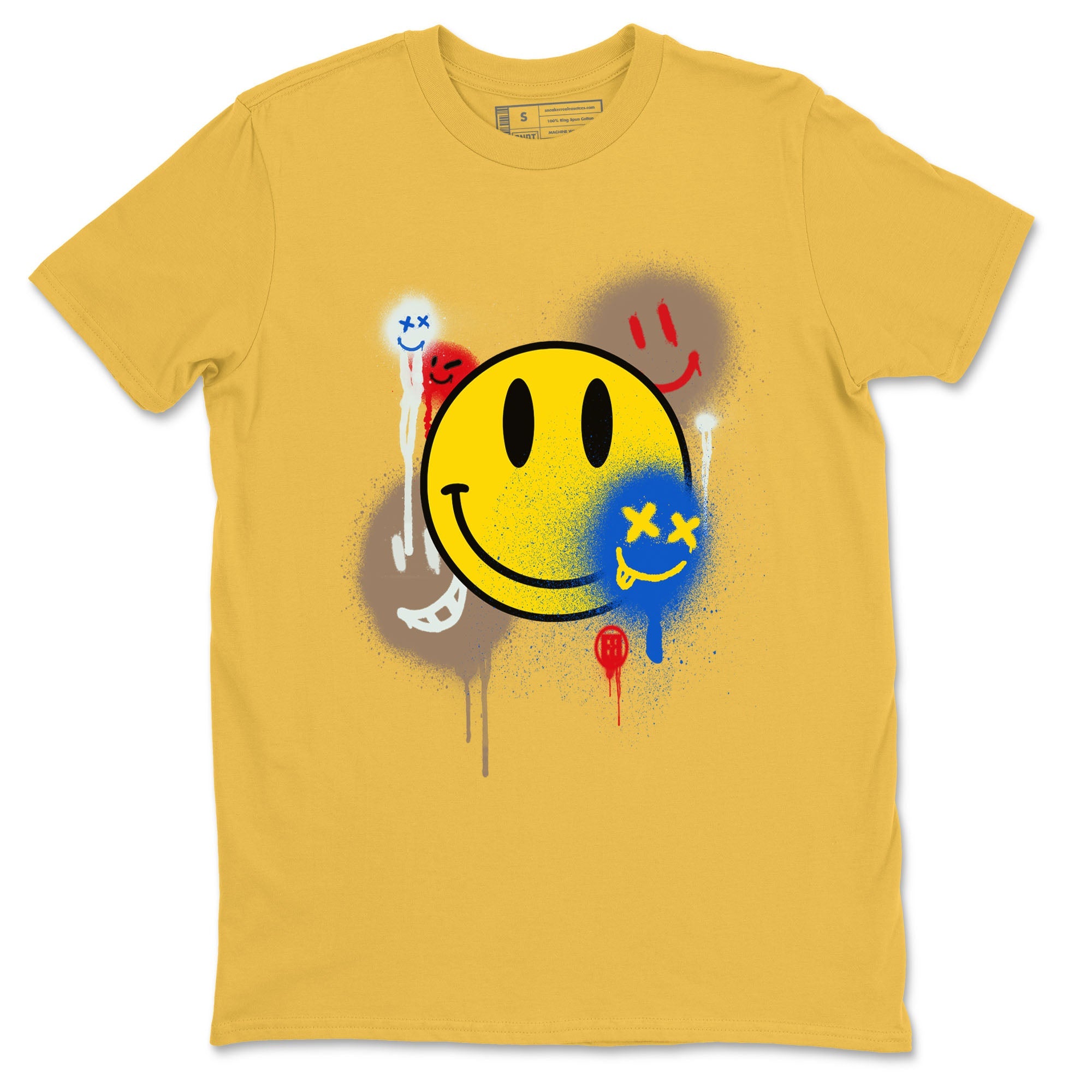 1s Travis Scott Canary shirt to match jordans Smile Painting sneaker tees Air Jordan 1 Travis Scott Canary Drip Gear Zone unisex cotton Daisy 2 crew neck shirt