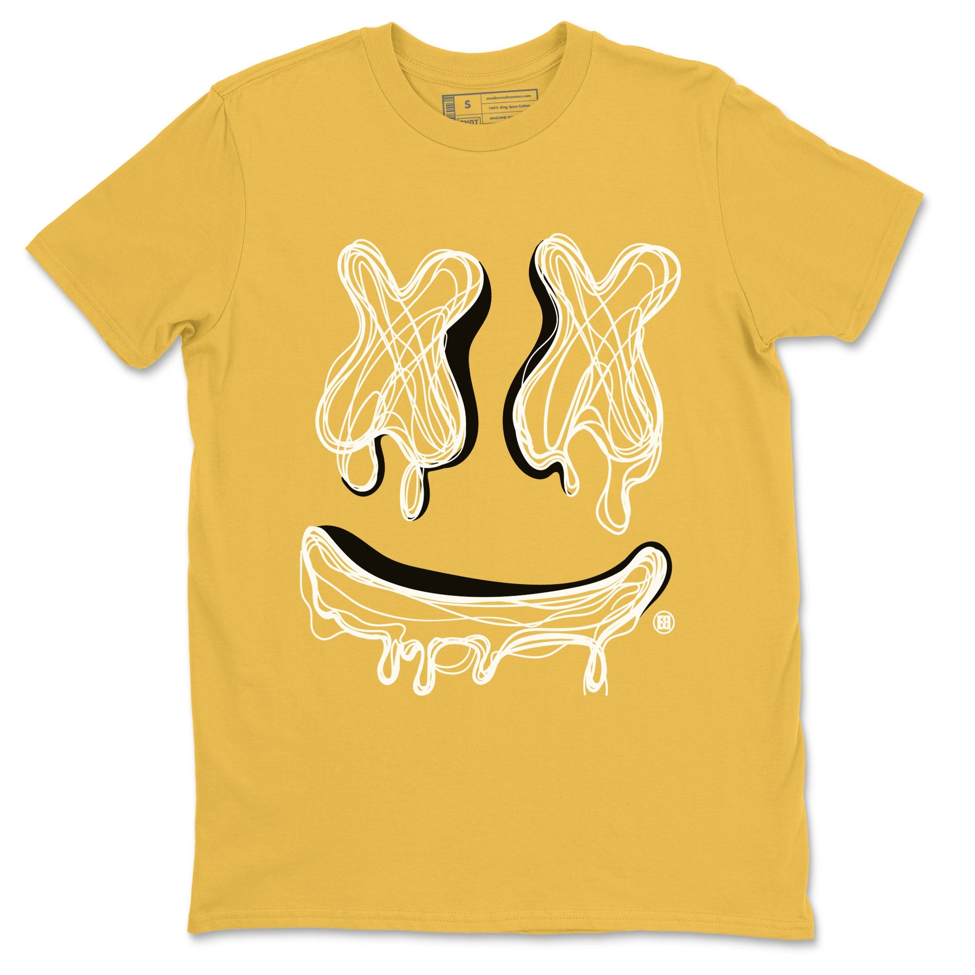 Air Jordan 4 Retro Vivid Sulfur shirt to match jordans Smiley Doodle sneaker tees 4s Vivid Sulfur Drip Gear Zone unisex cotton Daisy 2 crew neck shirt