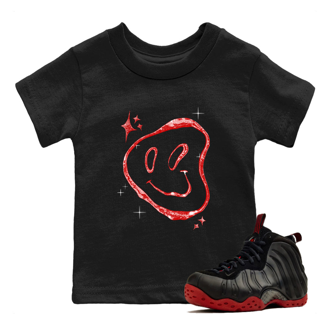 Sneaker Threads  Sneaker Tees To Match Air Foamposite One Cough Drop  Smiling Pearl Youth Graphic Tee Black 1. Perfect for Jordan releases 2025 colorways.