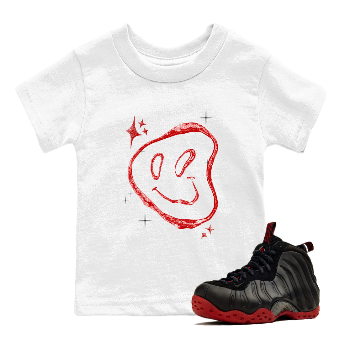 Sneaker Threads  Sneaker Tees To Match Air Foamposite One Cough Drop  Smiling Pearl Youth Graphic Tee White 1. Perfect for Jordan releases 2025 colorways.