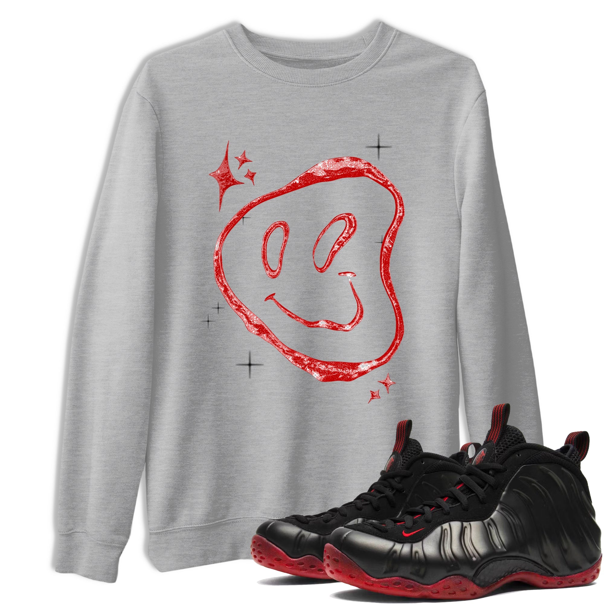 Sneaker Threads  Sneaker Tees To Match Air Foamposite One Cough Drop  Smiling Pearl Graphic Tee Heather Grey 1. Perfect for Jordan releases 2025 colorways.