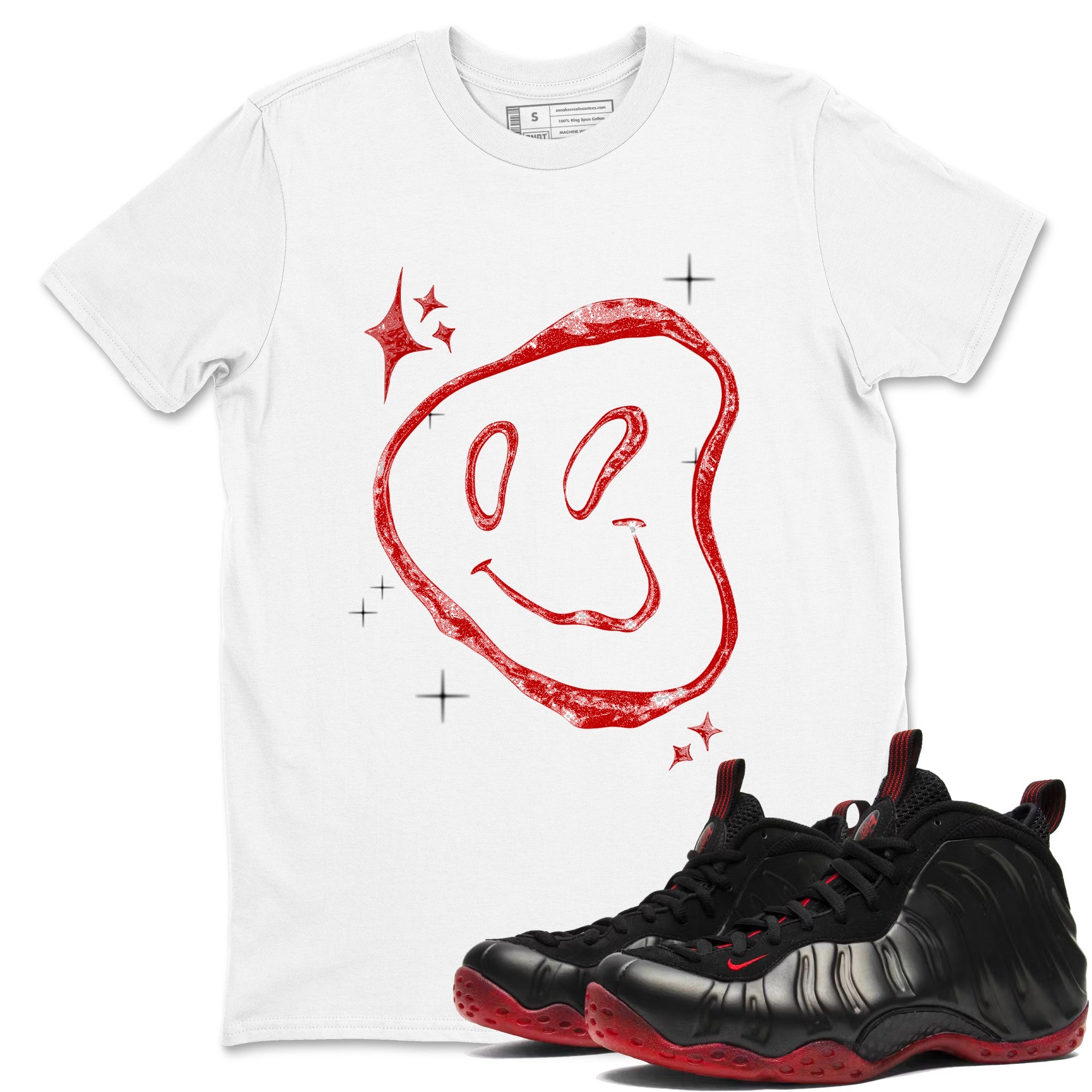 Sneaker Threads  Sneaker Tees To Match Air Foamposite One Cough Drop  Smiling Pearl Graphic Tee White 1. Perfect for Jordan releases 2025 colorways.