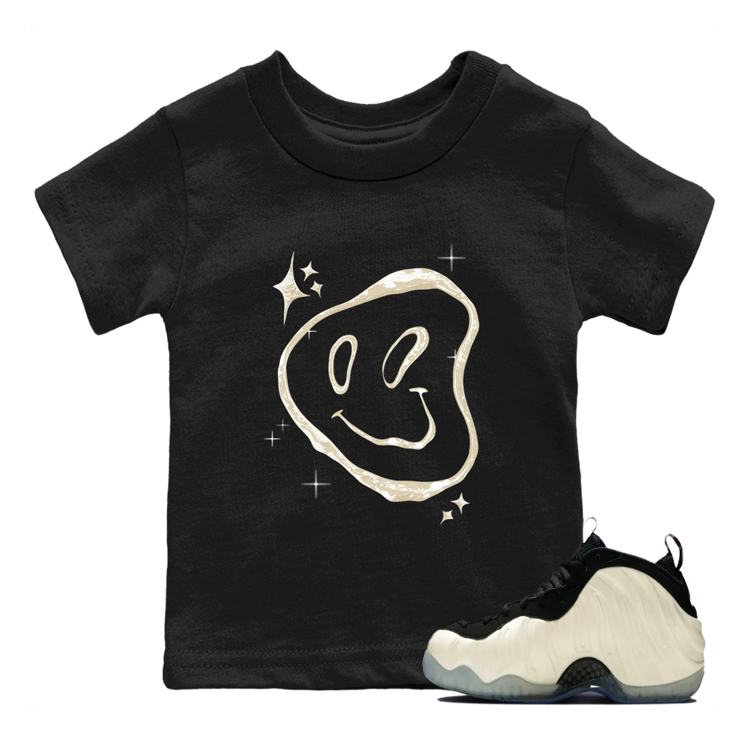 Sneaker Threads  Sneaker Tees To Match Air Foamposite One Pearl  Smiling Pearl Youth Graphic Tee Black 1. Perfect for Jordan releases 2025 colorways.