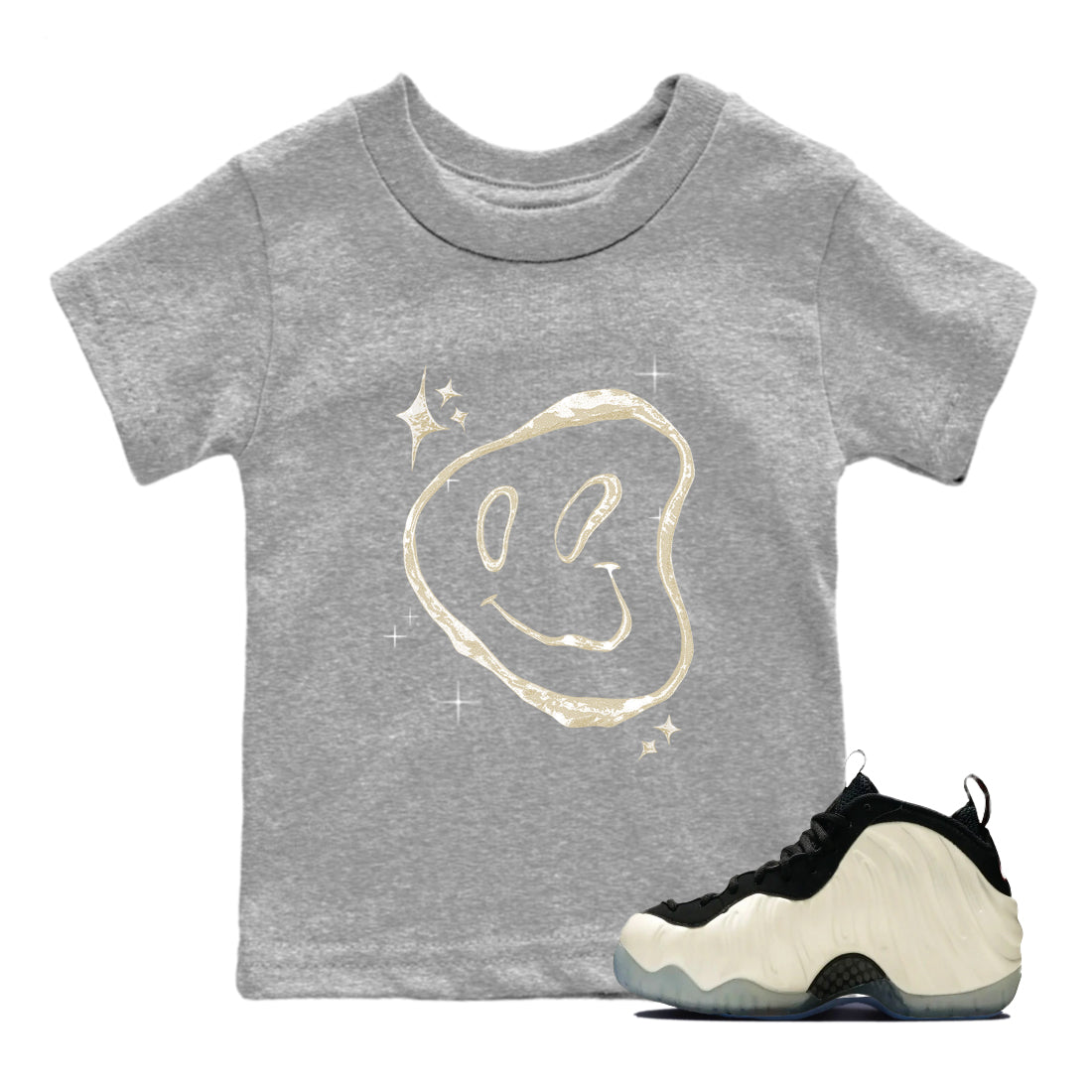 Sneaker Threads  Sneaker Tees To Match Air Foamposite One Pearl  Smiling Pearl Youth Graphic Tee Heather Grey 1. Perfect for Jordan releases 2025 colorways.
