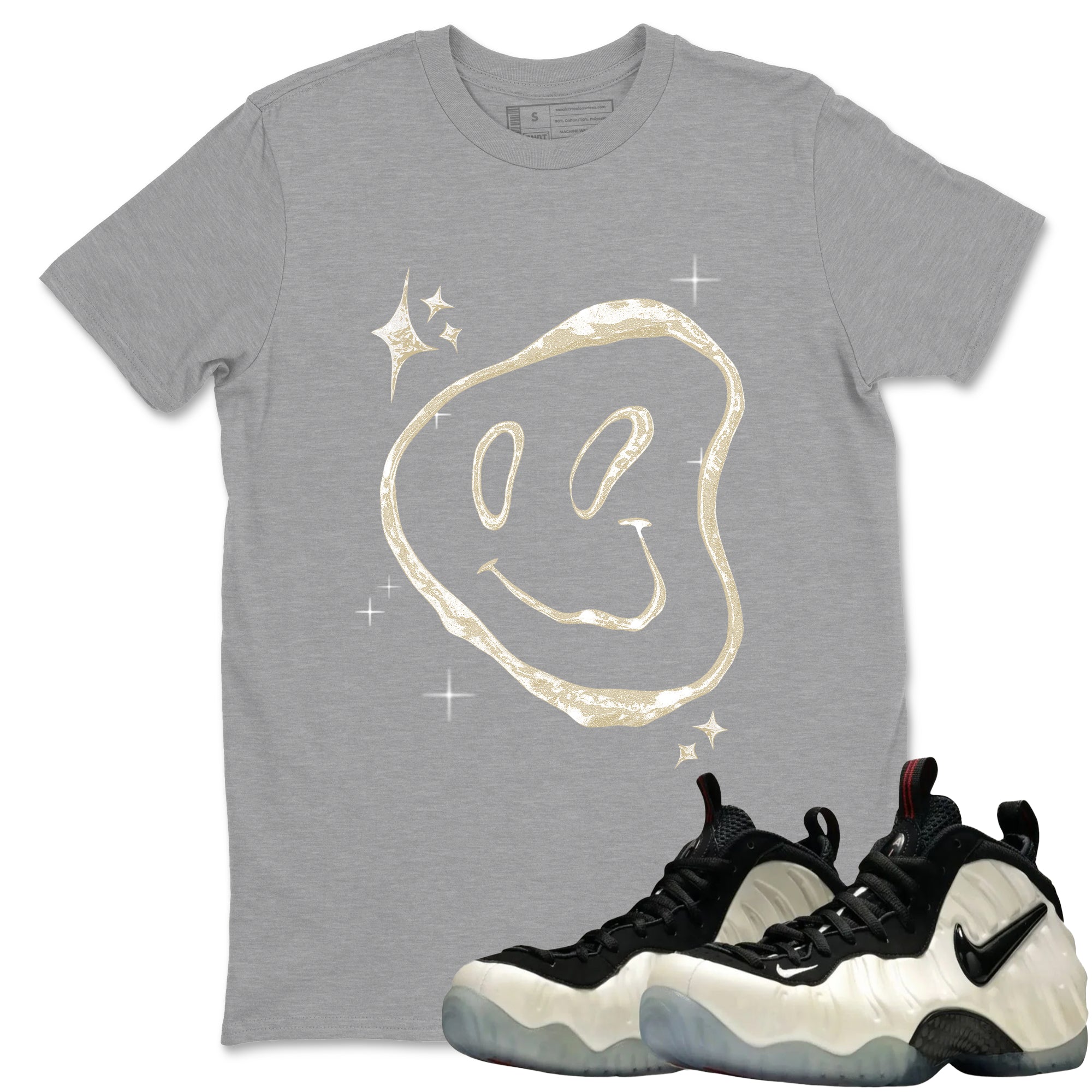 Sneaker Threads  Sneaker Tees To Match Air Foamposite One Pearl  Smiling Pearl Graphic Tee Heather Grey 1. Perfect for Jordan releases 2025 colorways.