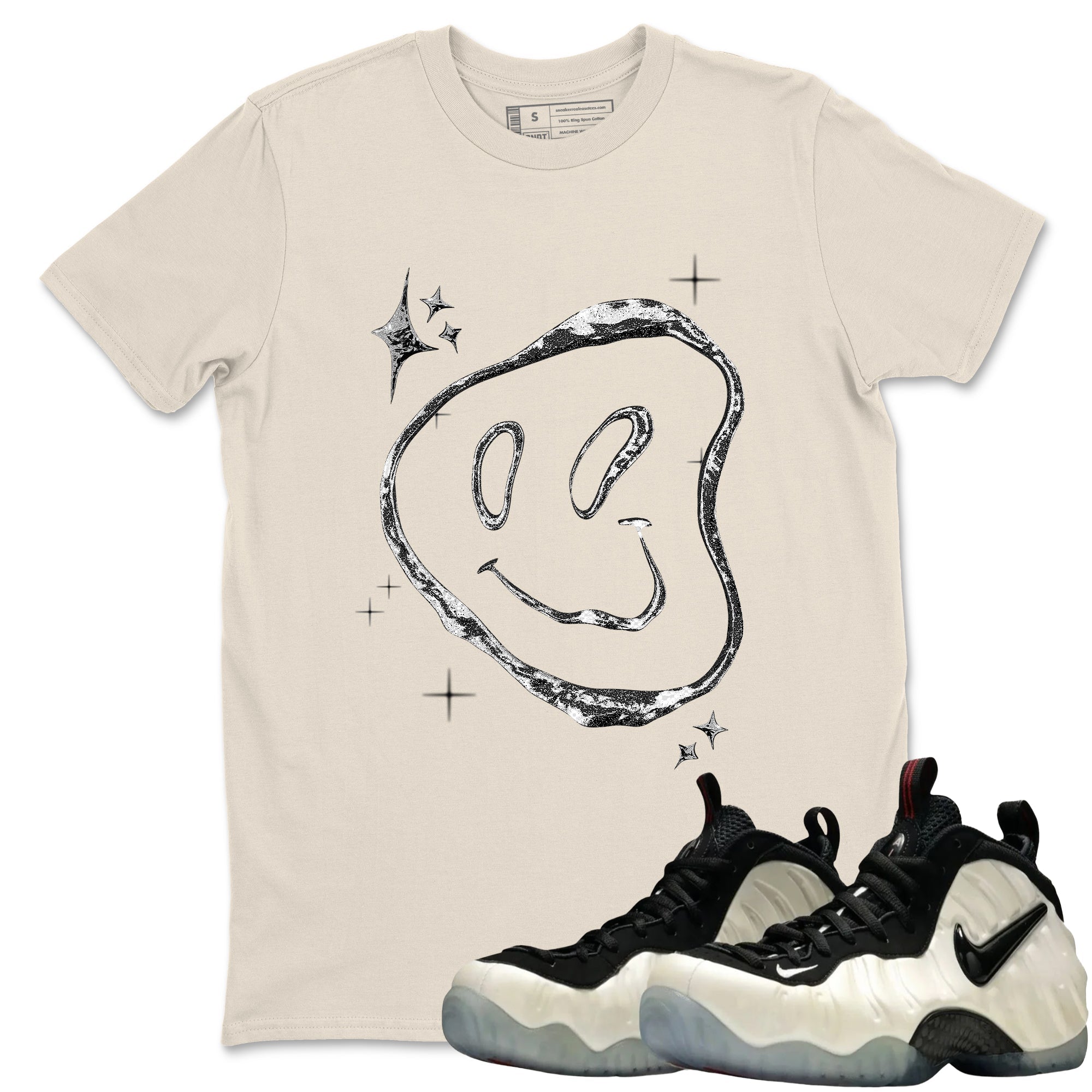 Sneaker Threads  Sneaker Tees To Match Air Foamposite One Pearl  Smiling Pearl Graphic Tee Natural 1. Perfect for Jordan releases 2025 colorways.