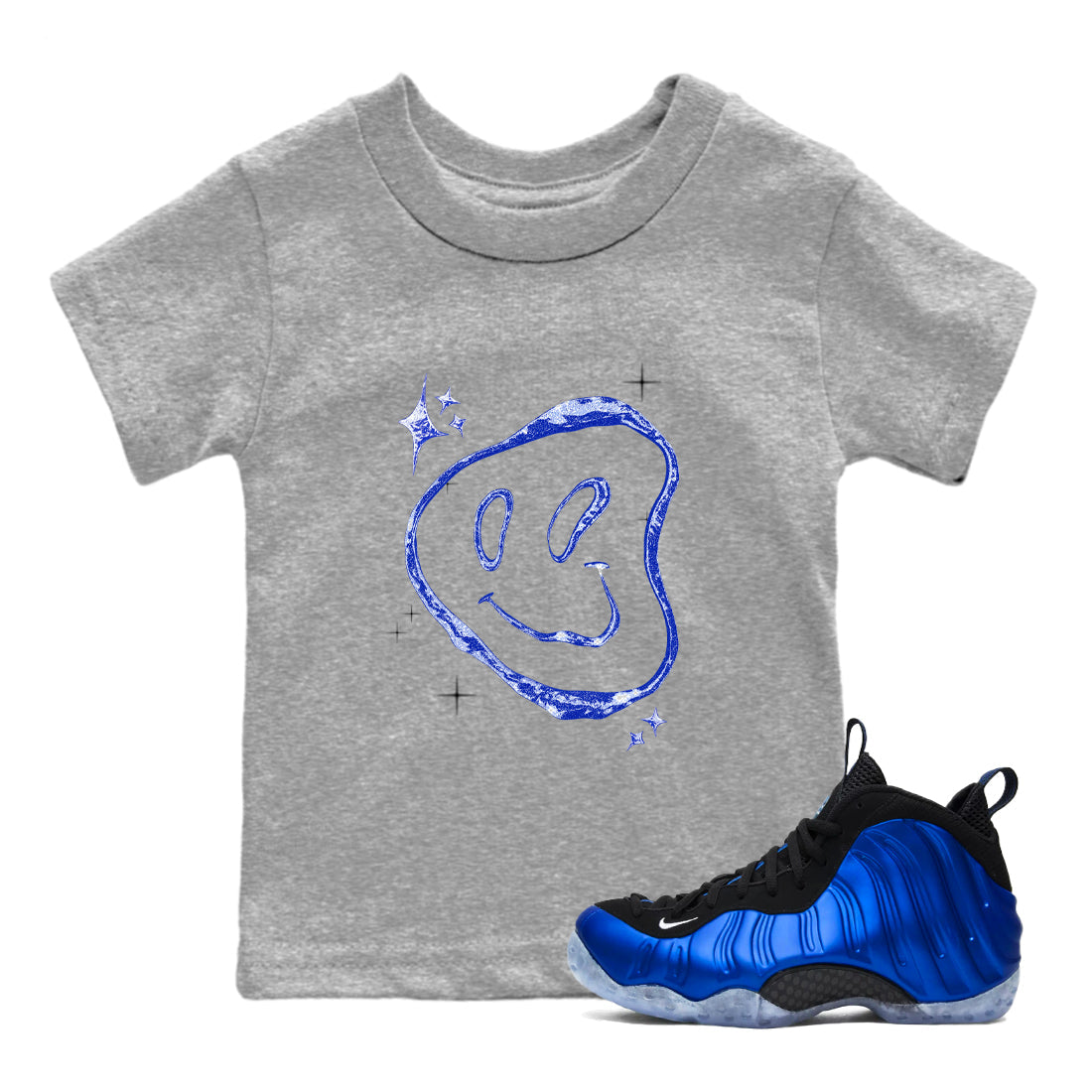 Sneaker Threads  Sneaker Tees To Match Air Foamposite One Royal  Smiling Pearl Youth Graphic Tee Heather Grey 1. Perfect for Jordan releases 2025 colorways.