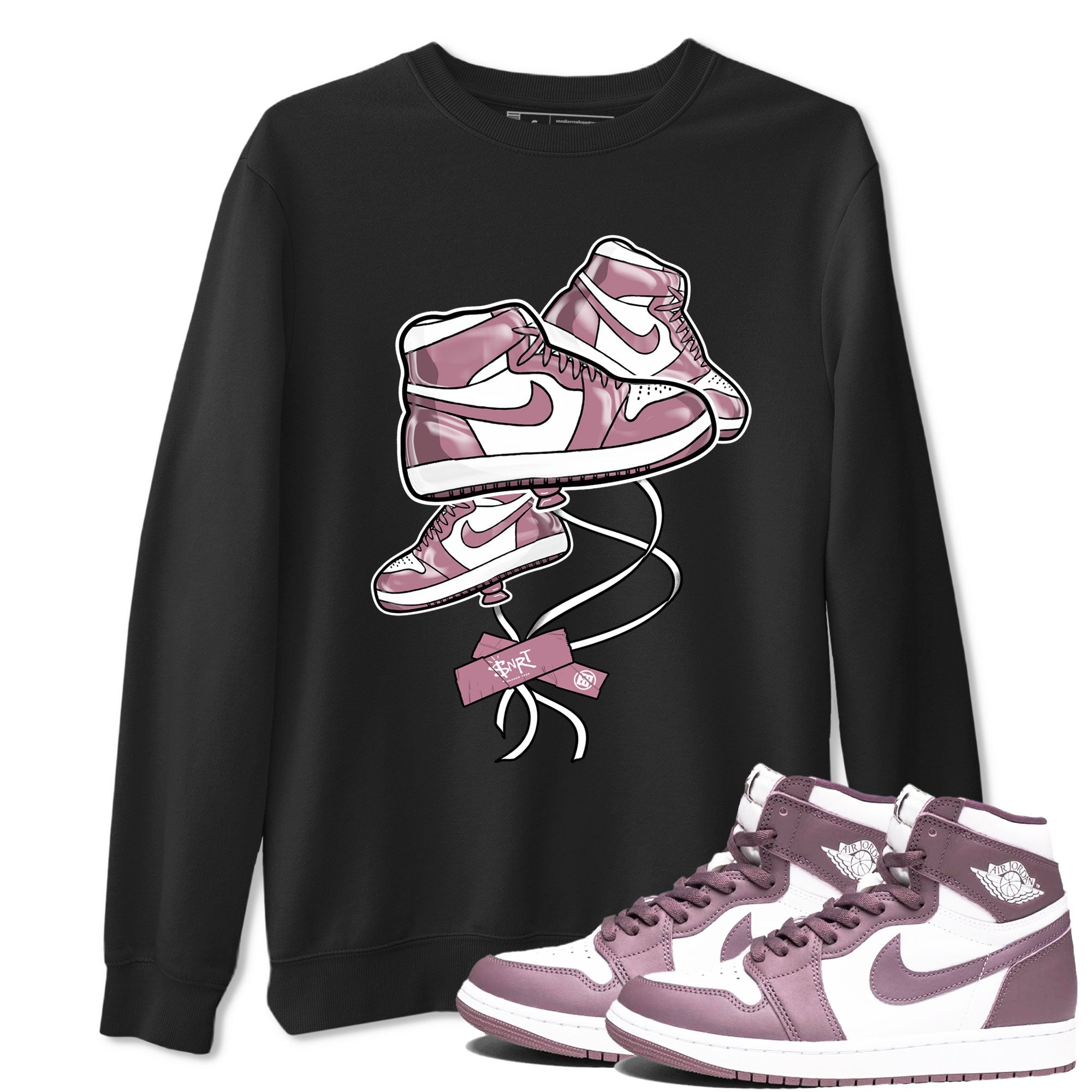 Air Jordan 1 Mauve shirt to match jordans Sneaker Balloon sneaker tees AJ1 Mauve Drip Gear Zone Sneaker Matching Clothing Brand Unisex Sneaker Tee Black 1 T-Shirt