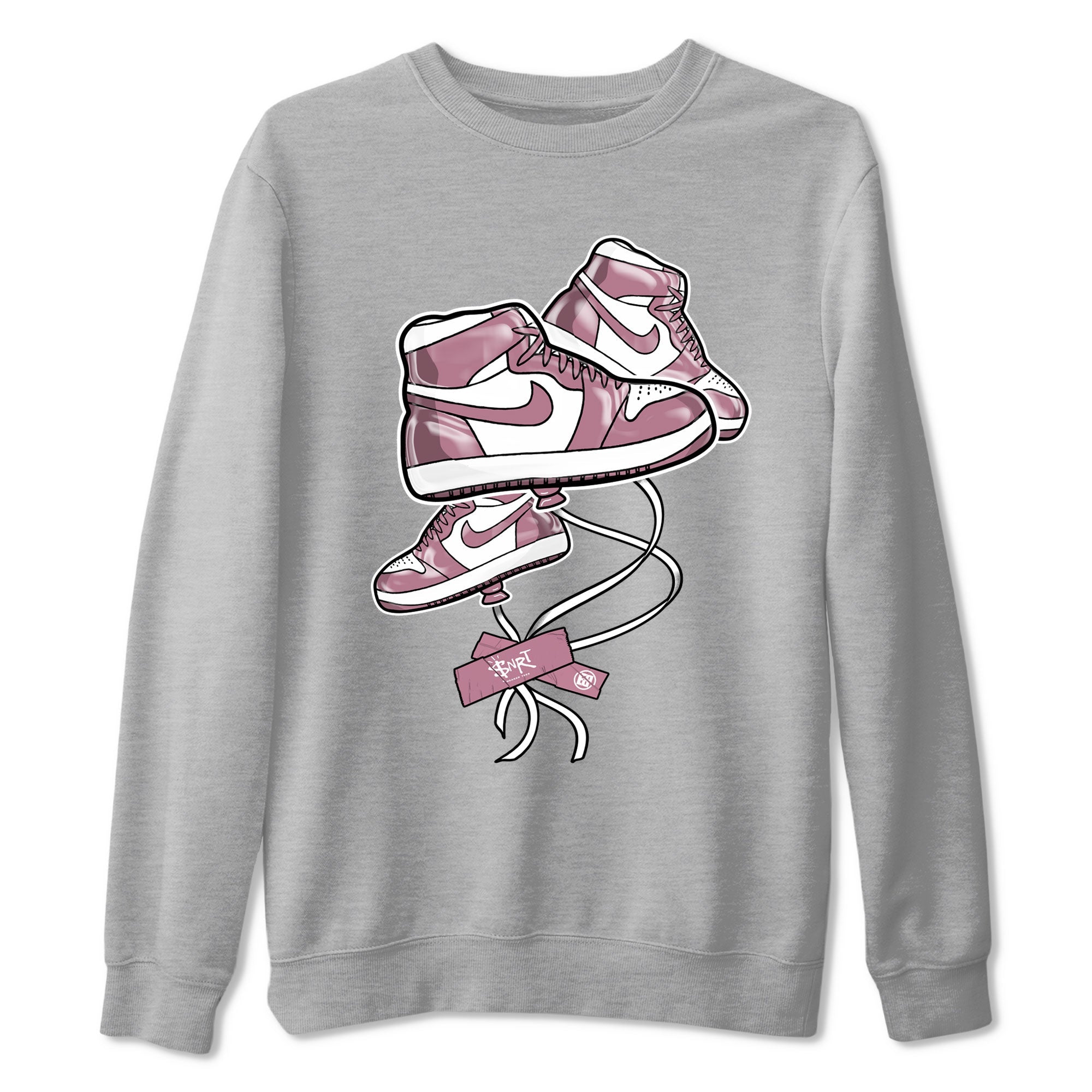 Air Jordan 1 Mauve shirt to match jordans Sneaker Balloon sneaker tees AJ1 Mauve Drip Gear Zone Sneaker Matching Clothing Brand Unisex Sneaker Tee Heather Grey 2 T-Shirt
