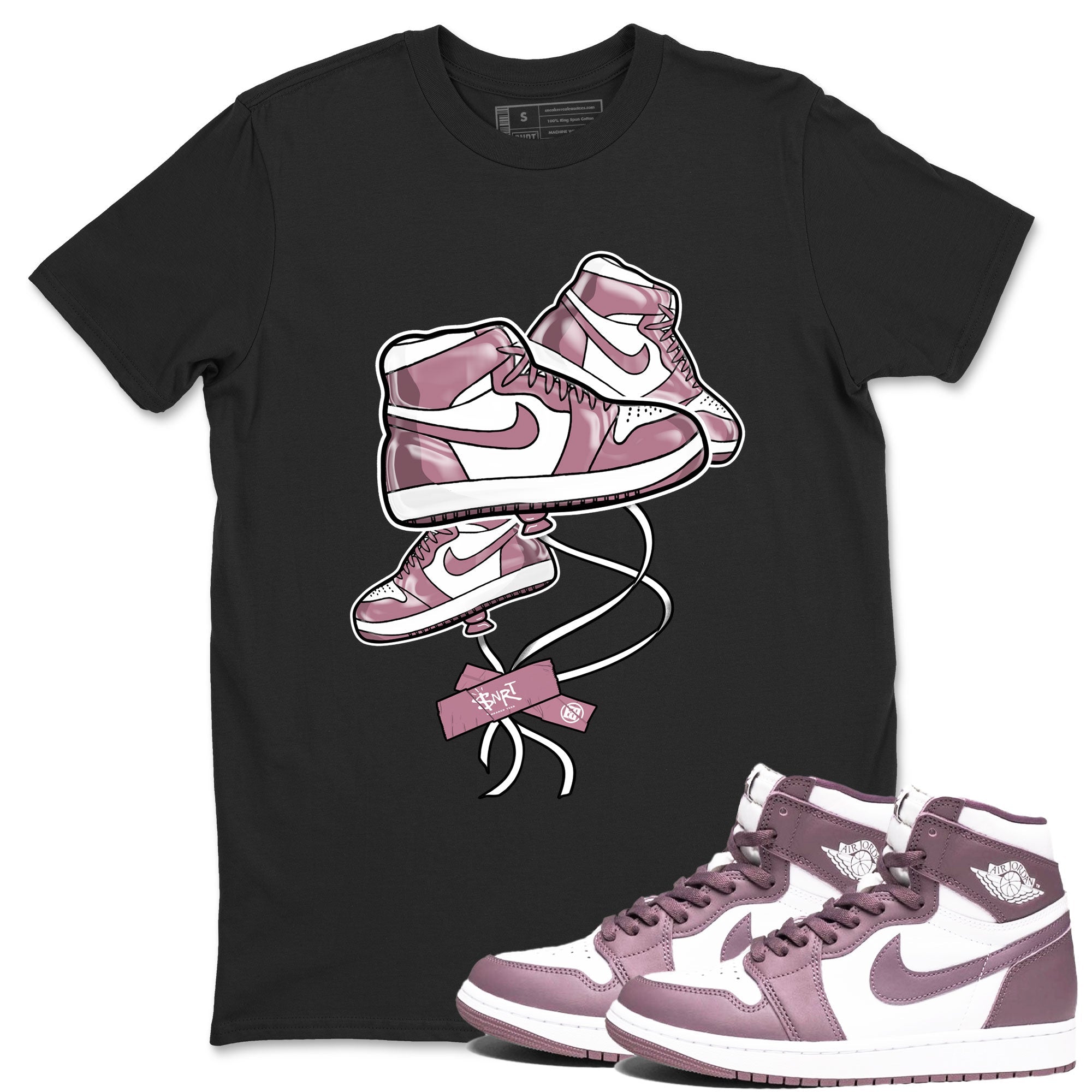 Air Jordan 1 Mauve shirt to match jordans Sneaker Balloon sneaker tees AJ1 Mauve Drip Gear Zone Sneaker Matching Clothing Brand Unisex Sneaker Tee Black 1 T-Shirt