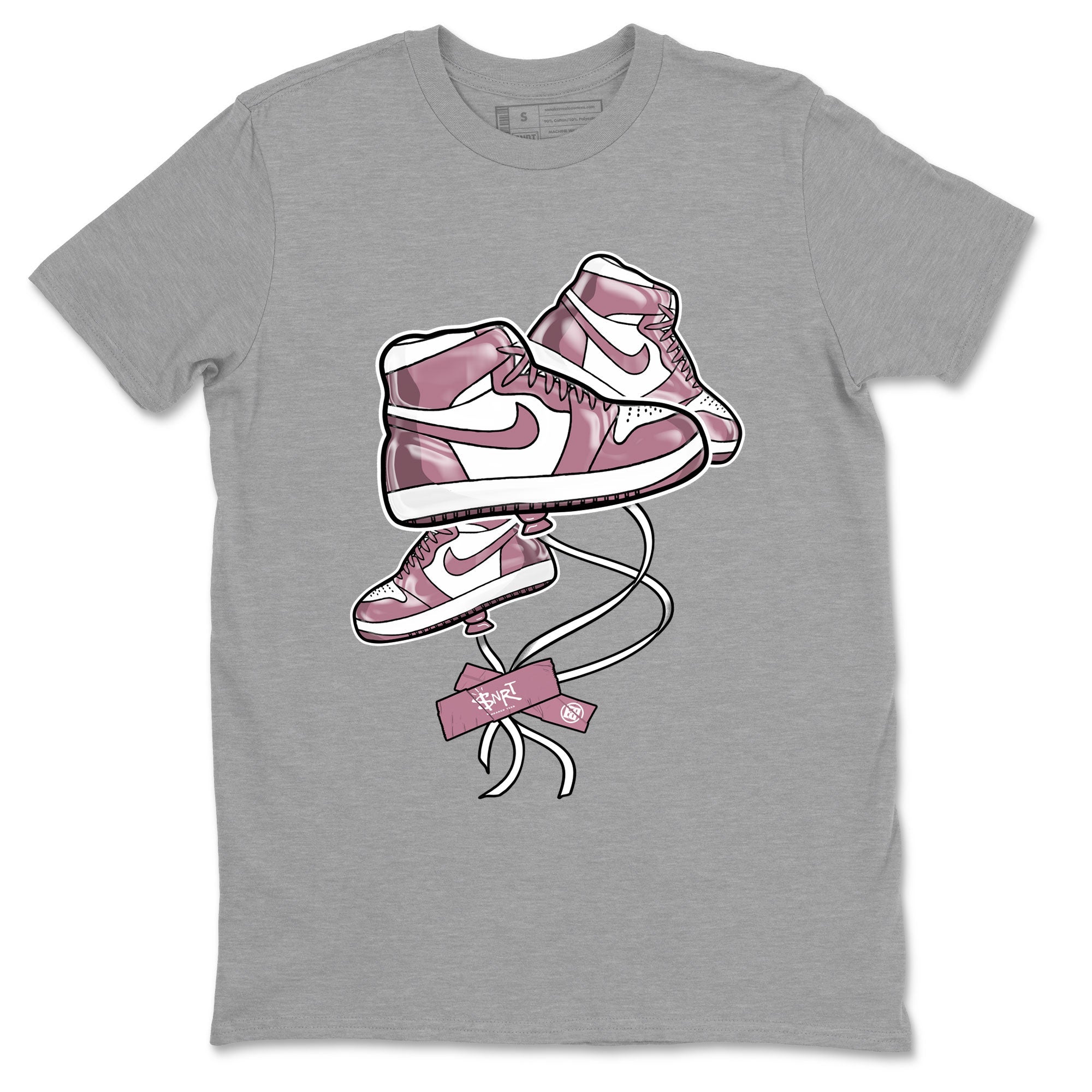 Air Jordan 1 Mauve shirt to match jordans Sneaker Balloon sneaker tees AJ1 Mauve Drip Gear Zone Sneaker Matching Clothing Brand Unisex Sneaker Tee Heather Grey 2 T-Shirt
