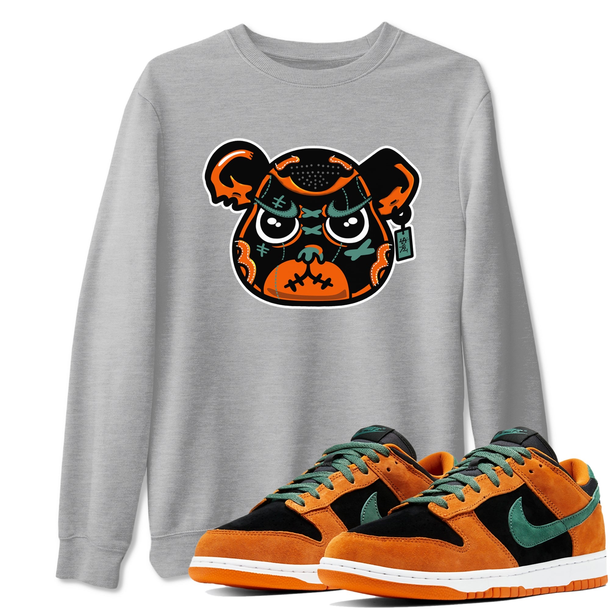Dunk Low Ceramic shirts to match jordans Sneaker Bear Face sneaker match tees Dunk Ceramic match shoes to clothes Drip Gear Zone unisex cotton Heather Grey 1 shirts