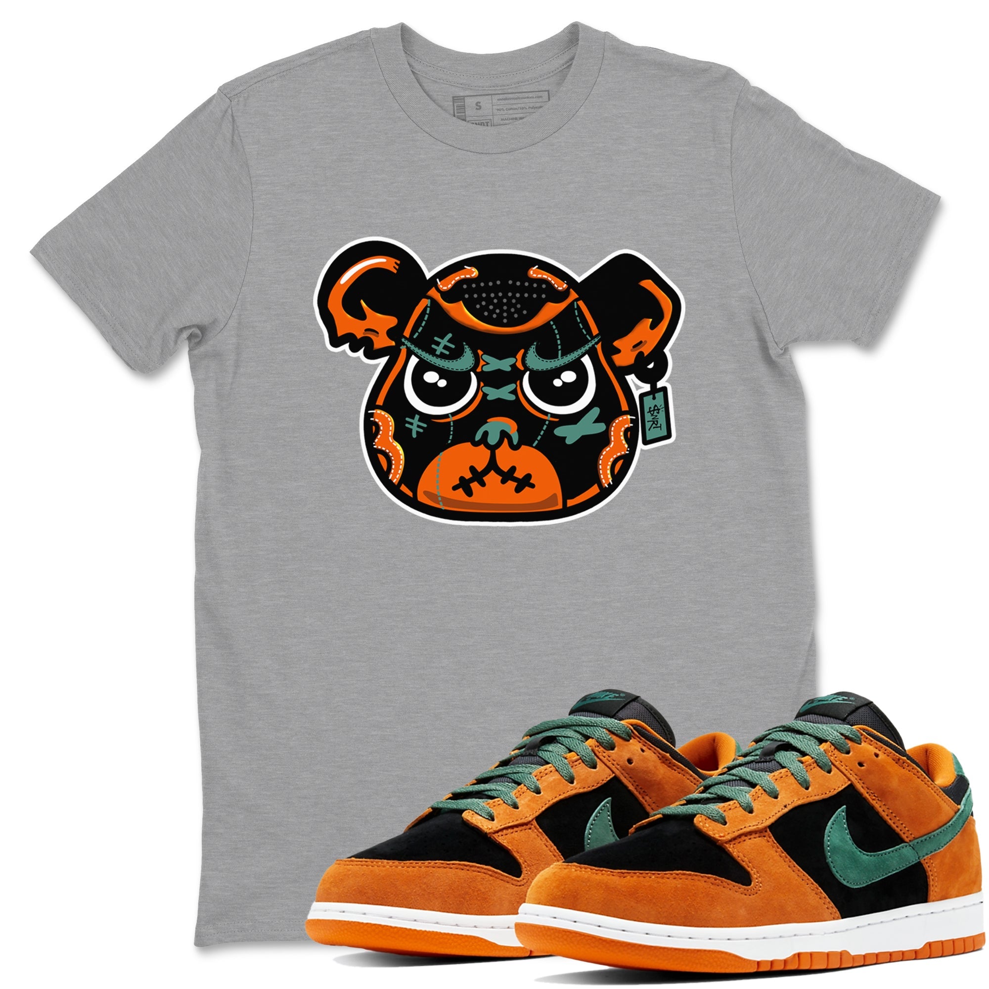 Dunk Low Ceramic shirts to match jordans Sneaker Bear Face sneaker match tees Dunk Ceramic match shoes to clothes Drip Gear Zone unisex cotton Heather Grey 1 shirts