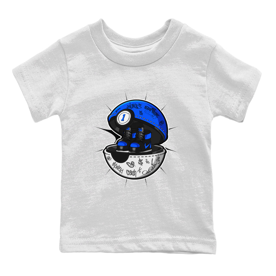Air Jordan 1 Royal Reimagined shirt to match jordans Sneaker Capsule sneaker tees AJ1 Royal Reimagined Drip Gear Zone Baby Toddler White 2 T-Shirt